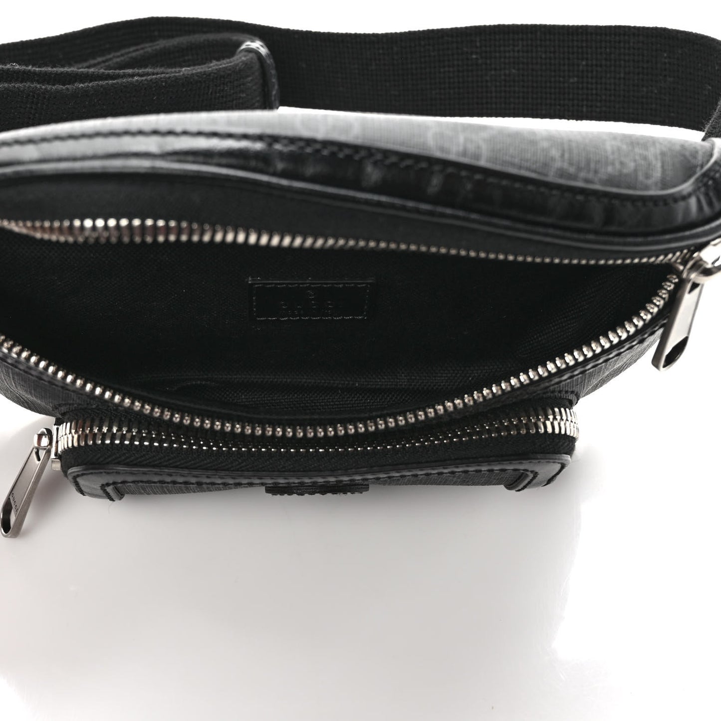 GG Supreme Monogram Textured Calfskin Retro Interlocking G Belt Bag Black