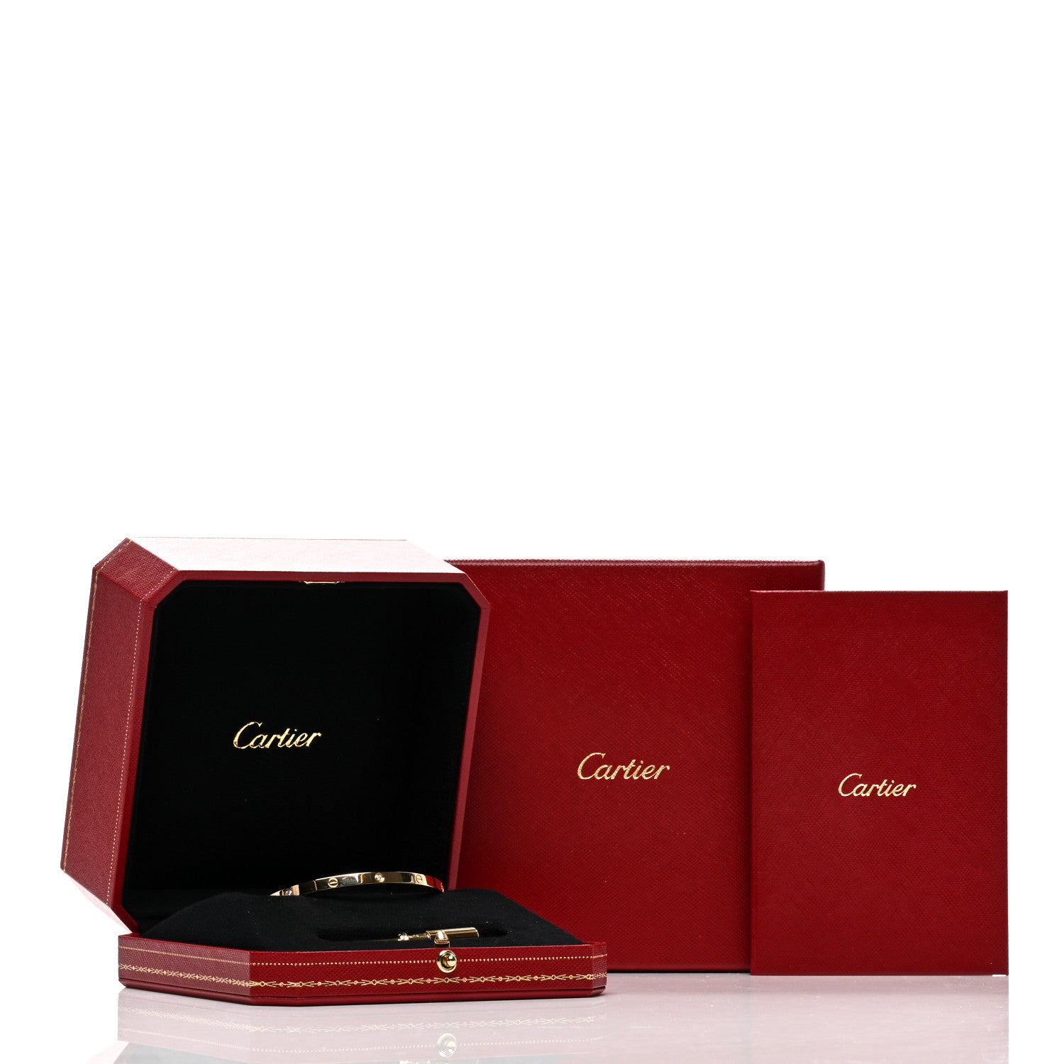 Cartier 18K Yellow Gold 6 Diamond Small LOVE Bracelet 17 5 of 5