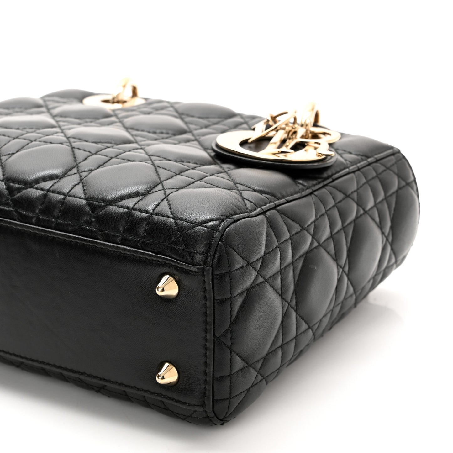 Lambskin Cannage Small Lucky Badges My Lady Dior Black
