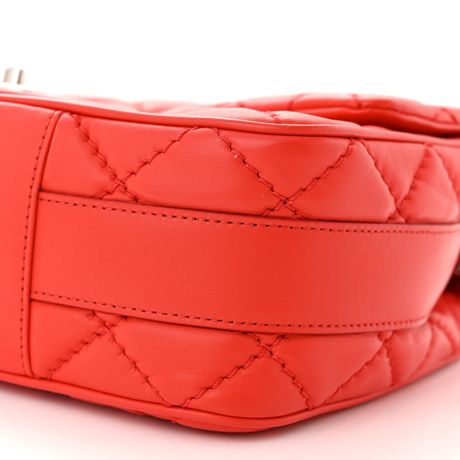 Chanel Lambskin Quilted Easy Carry Jumbo Flap Red 10 of 11