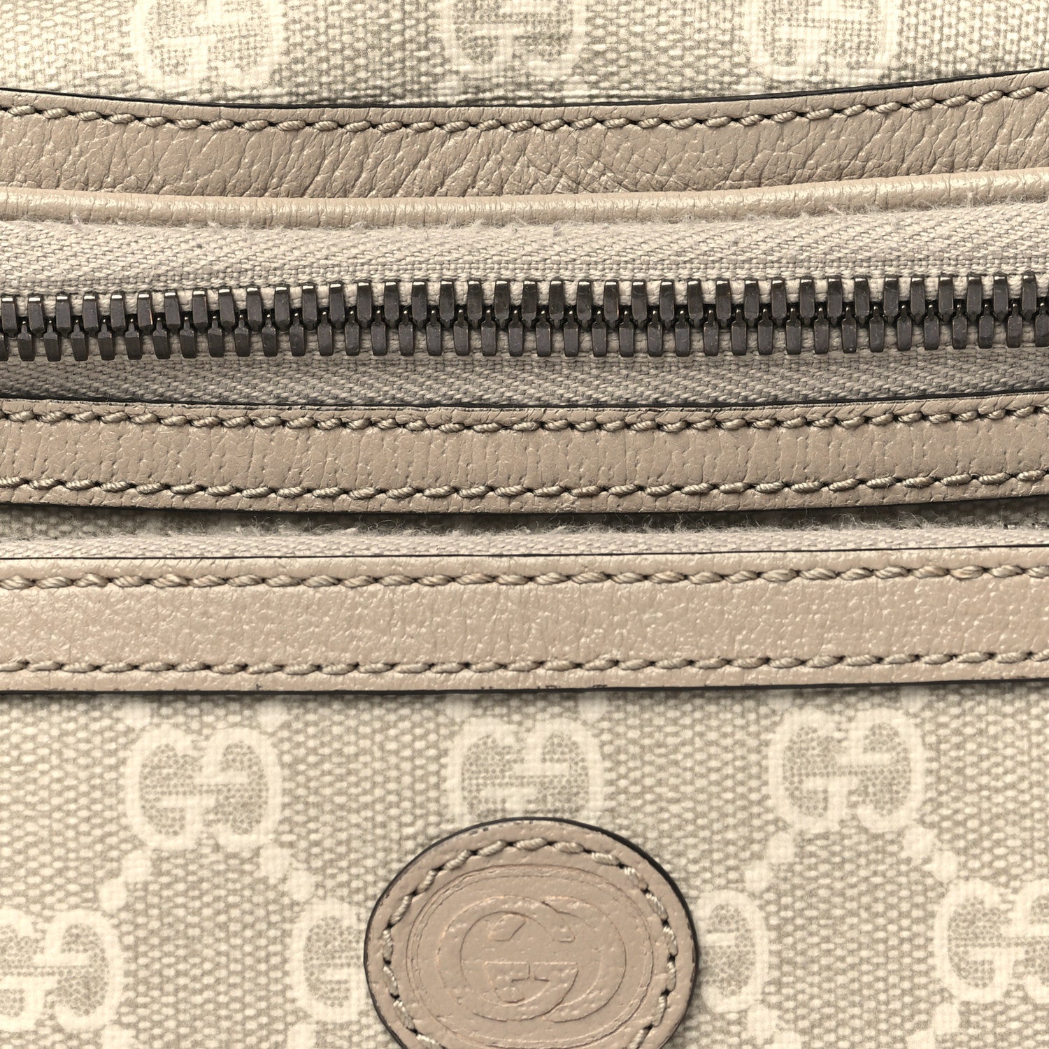 Gucci GG Supreme Monogram Textured Calfskin Web Retro Interlocking G Belt Bag Beige Mystic White Oatmeal 8 of 11