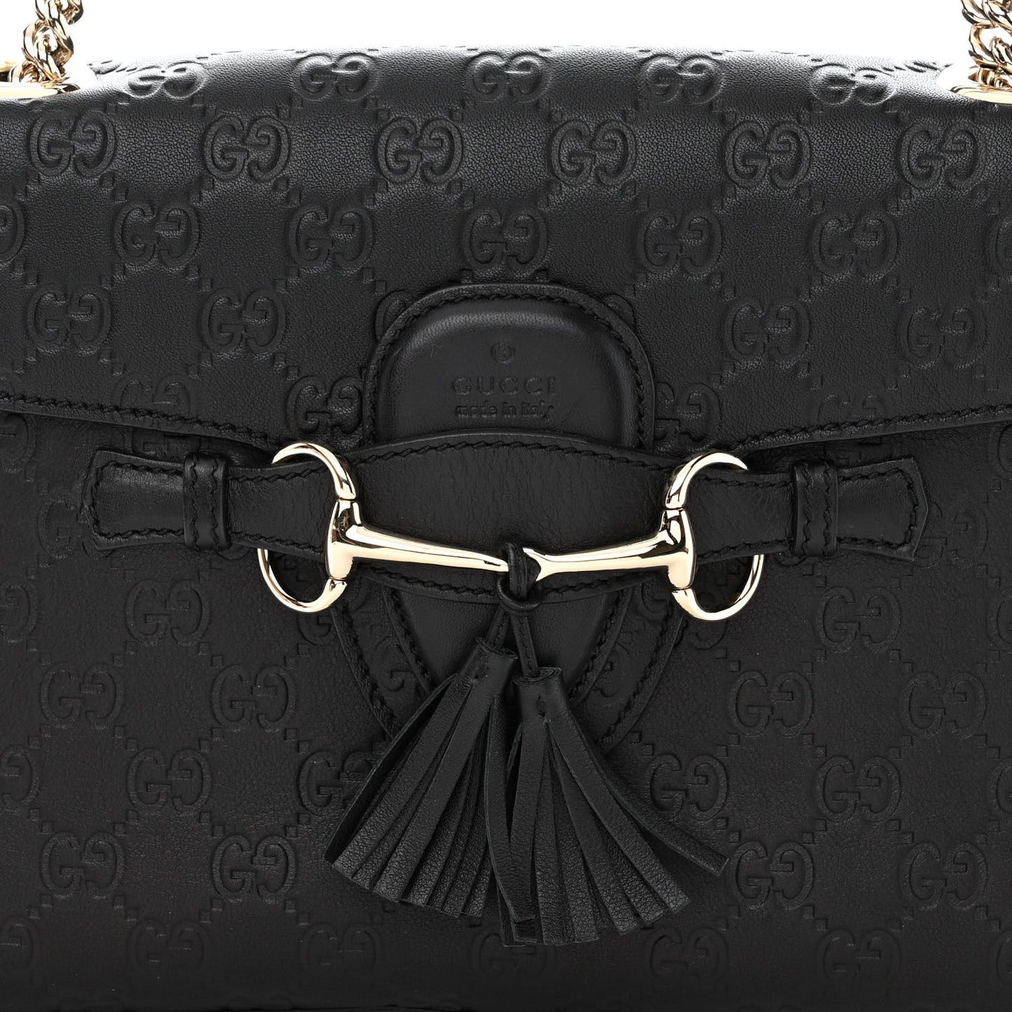 Guccissima Medium Emily Chain Shoulder Bag Black