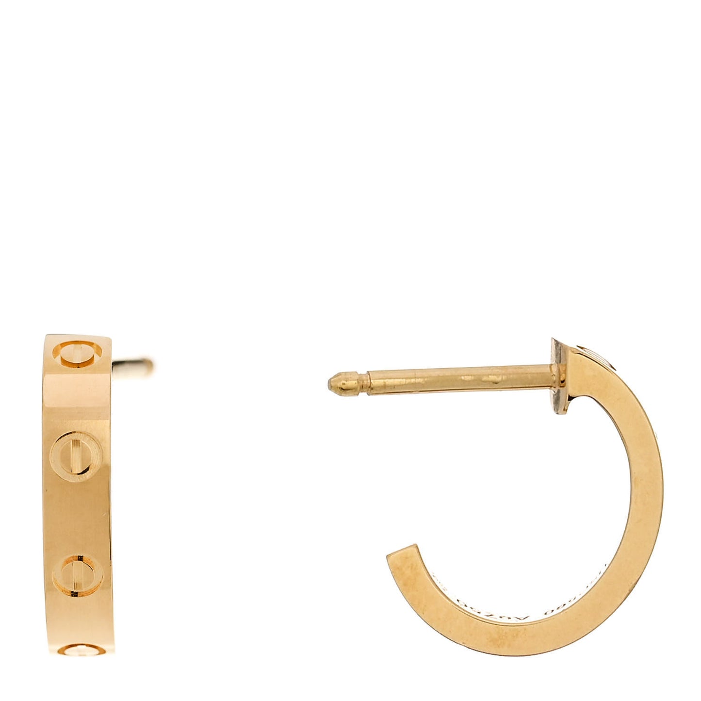 18K Yellow Gold Small LOVE Hoop Earrings