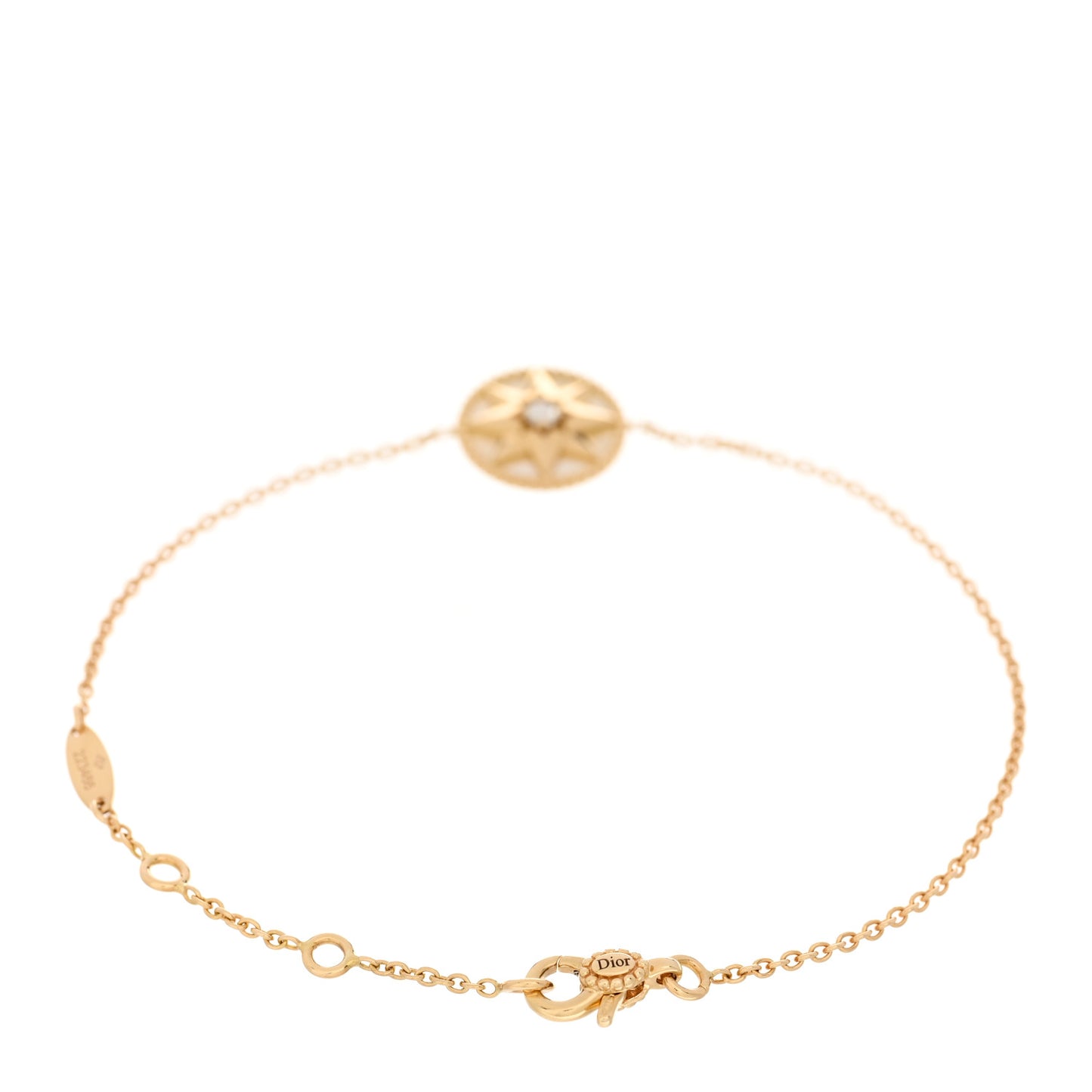18K Yellow Gold Diamond Mother of Pearl Rose Des Vents Bracelet