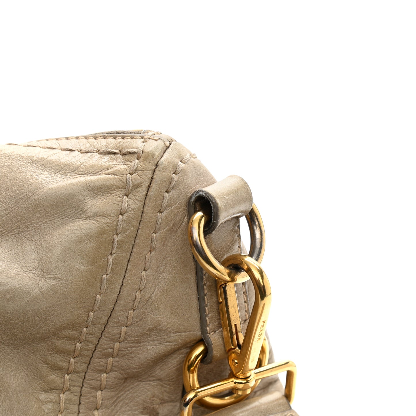 Vitello Shine Shopping Satchel Cammeo