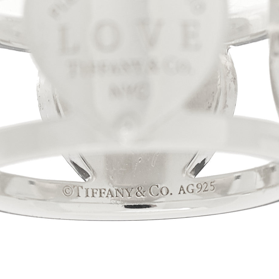 Sterling Silver Return to Tiffany Heart Wide Band Ring 54 7