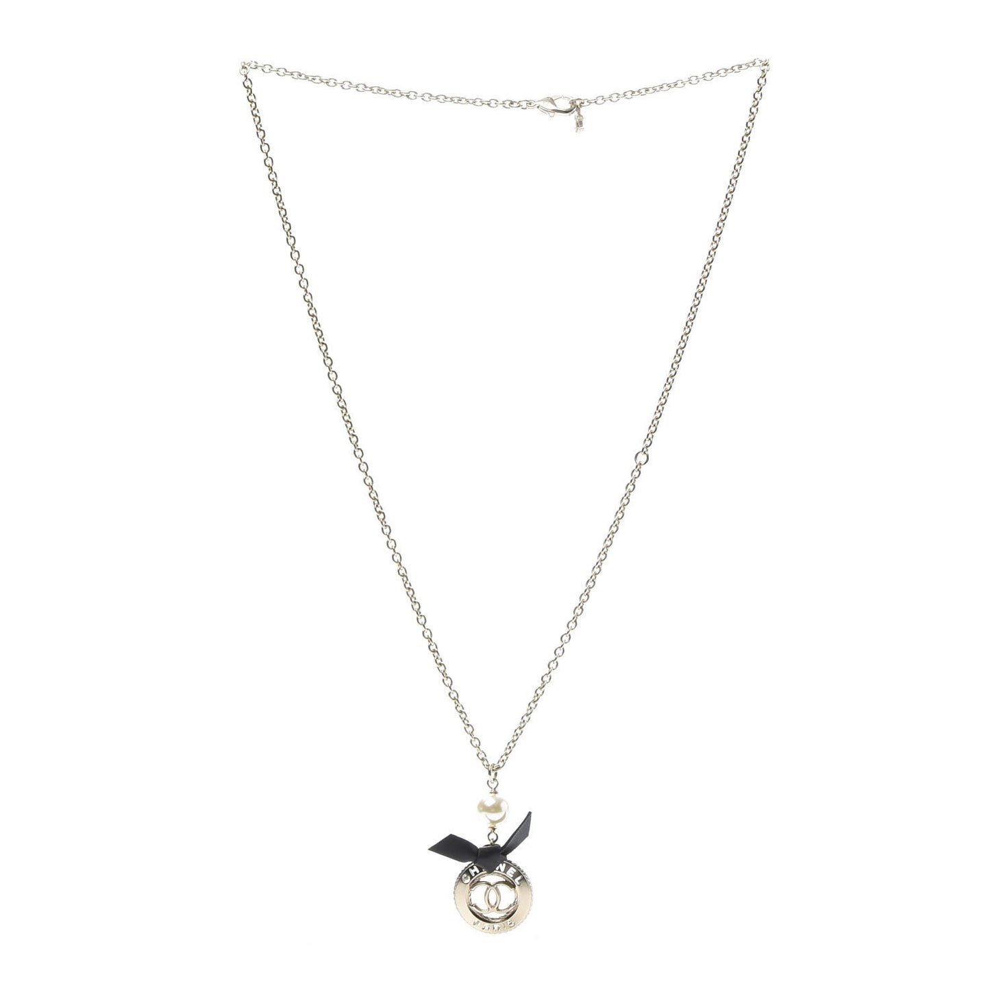 Pearl CC Medallion Necklace Gold