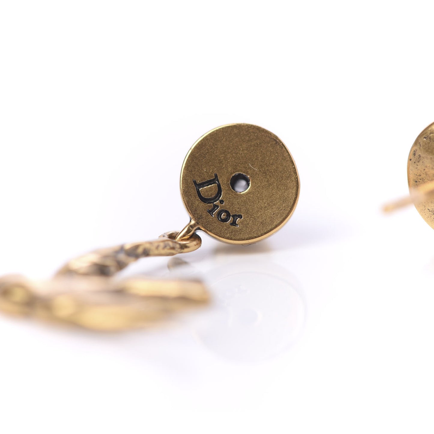 Metal Resin Le Printemps de Dior Earrings Aged Gold Pink