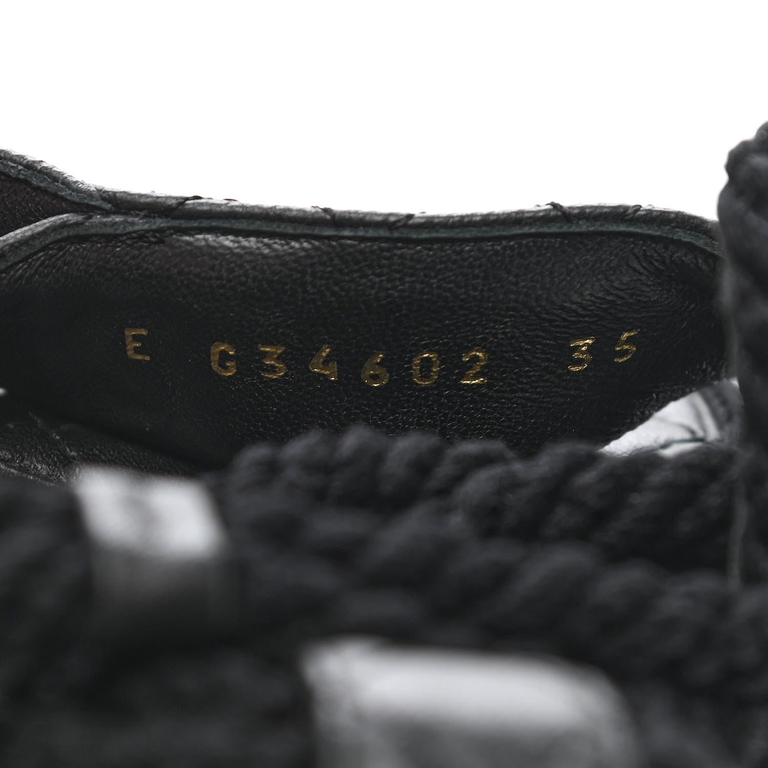Chanel Cord Lambskin Quilted Logo Sandals 35 Black 8 of 8