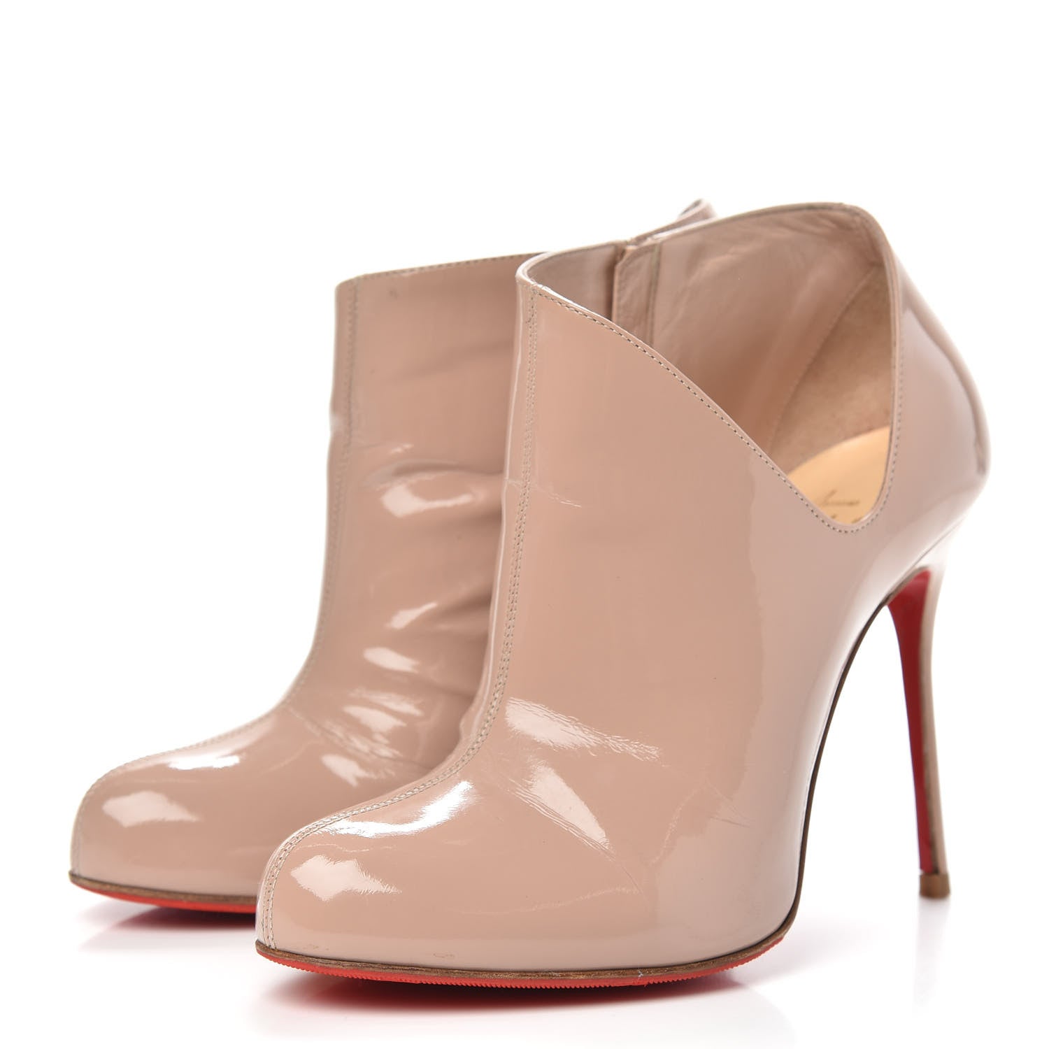 Christian Louboutin Patent Lisse 100 Booties 36 Nude 3 of 10