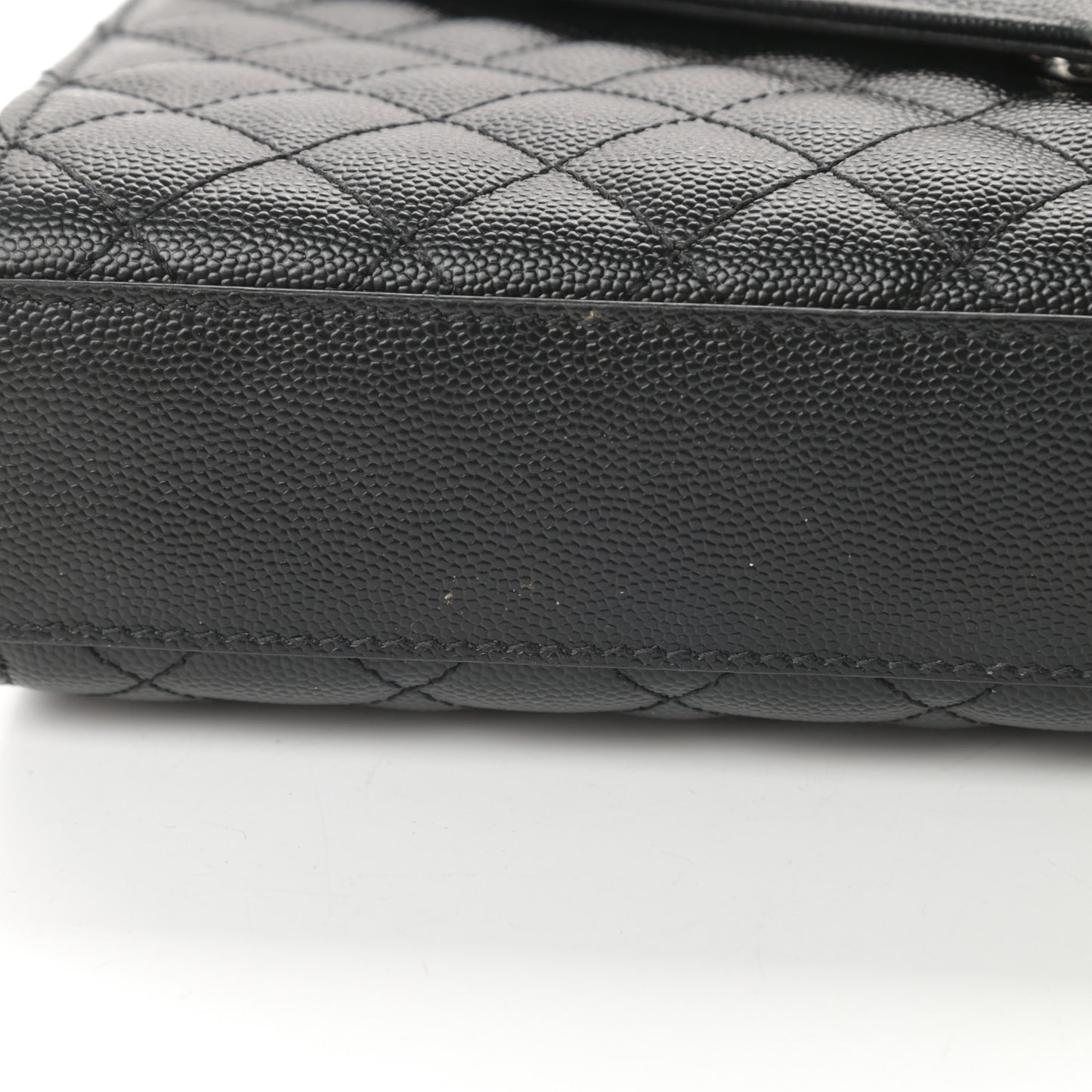 Grain De Poudre Textured Mixed Matelasse Triquilt Medium Monogram Satchel Black