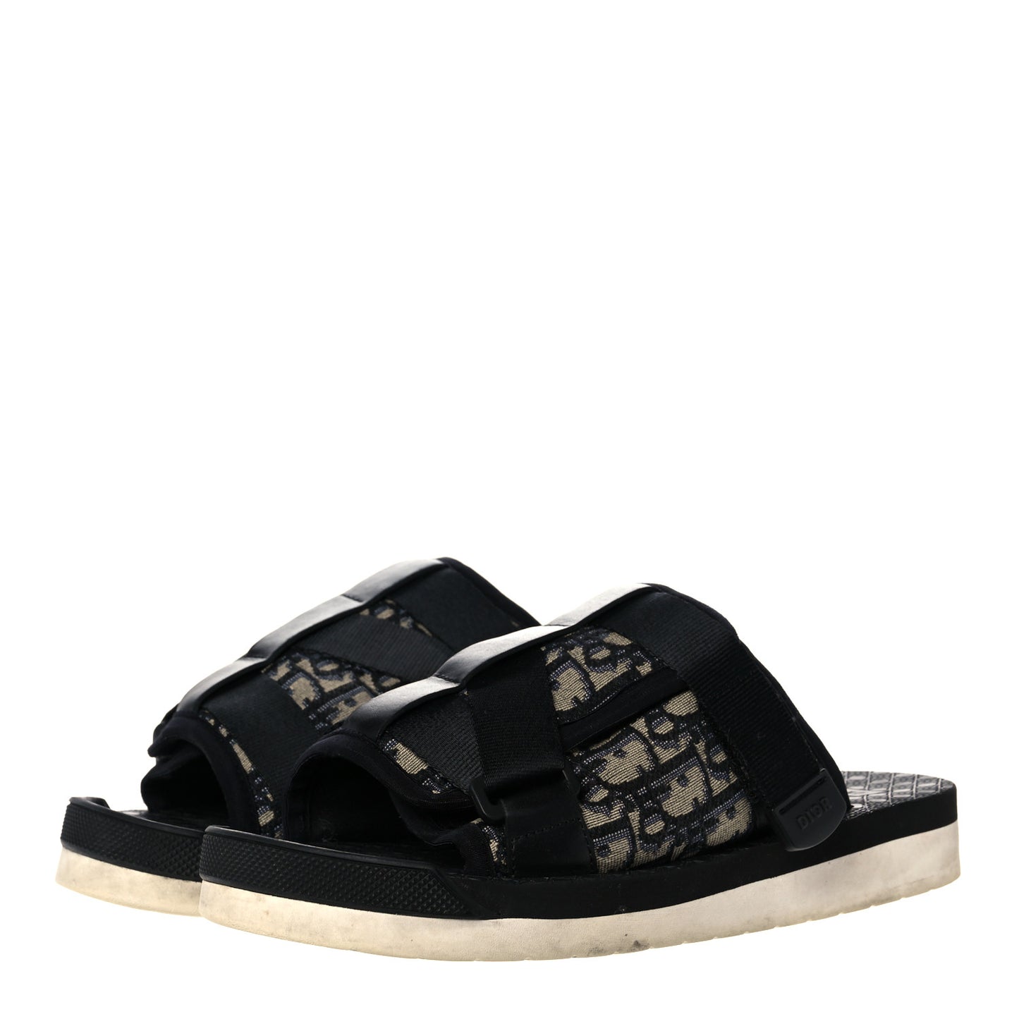 Oblique Jacquard Mens Alpha Sandals 39 Beige Black