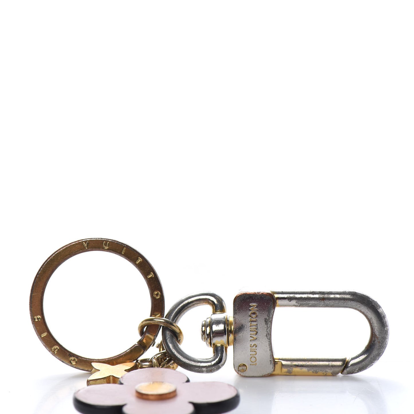 Monogram Blooming Flowers BB Bag Charm Key Holder Pink