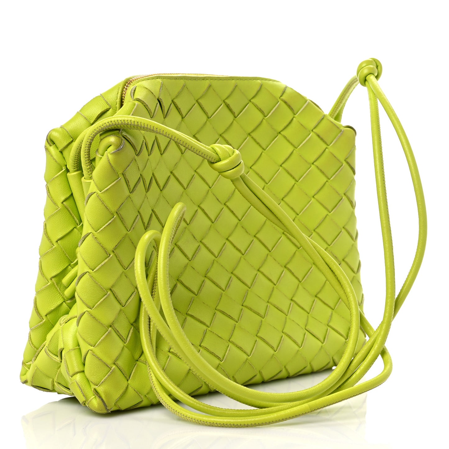 Nappa Intrecciato Small Loop Camera Bag Acid Kiwi