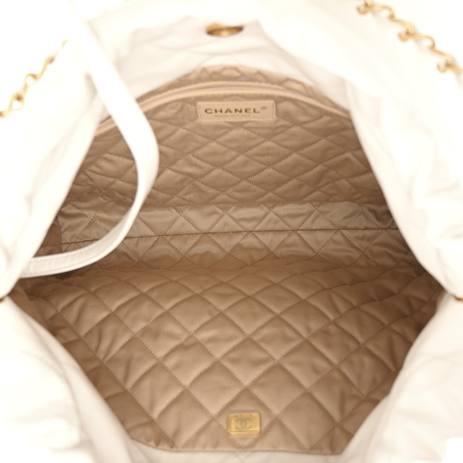 Chanel Shiny Calfskin Quilted Small Chanel 22 White 6 of 11