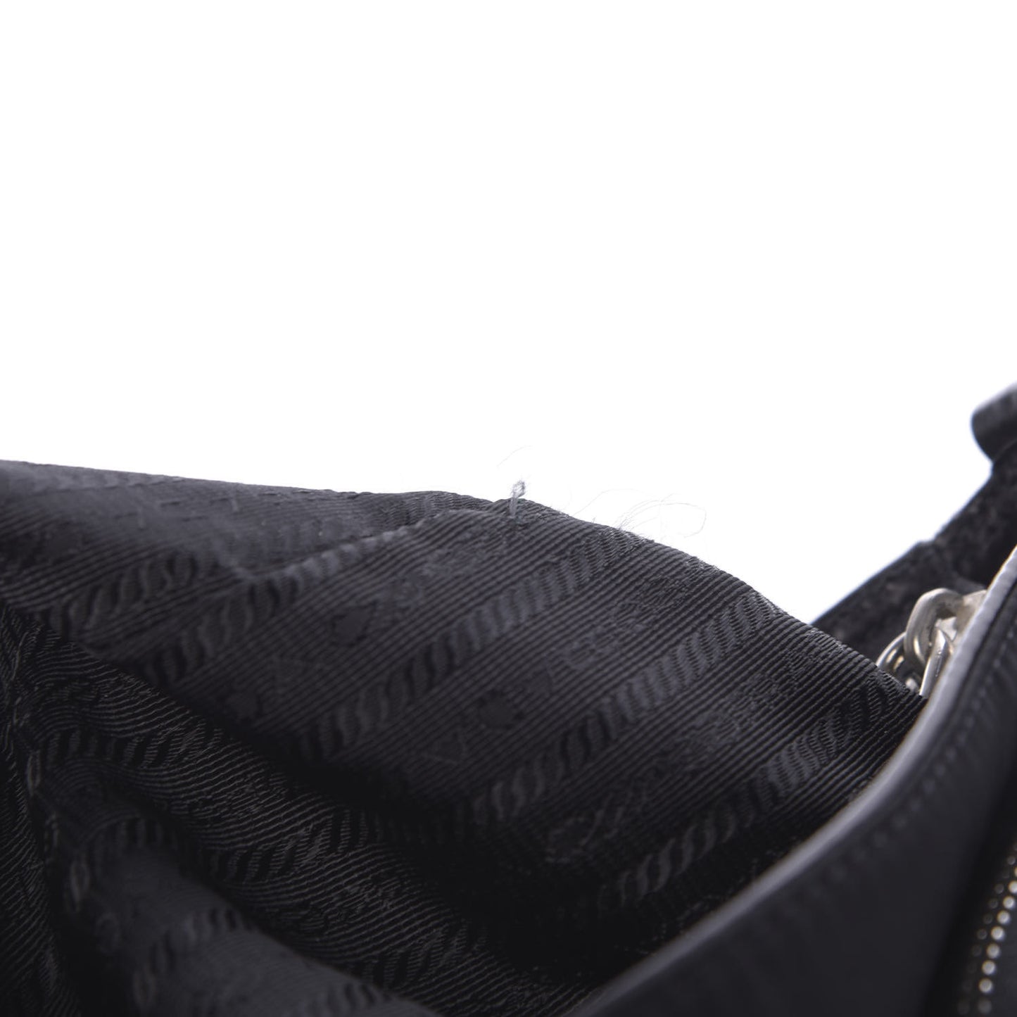 Soft Calfskin Nylon Buckle Shoulder Bag Black