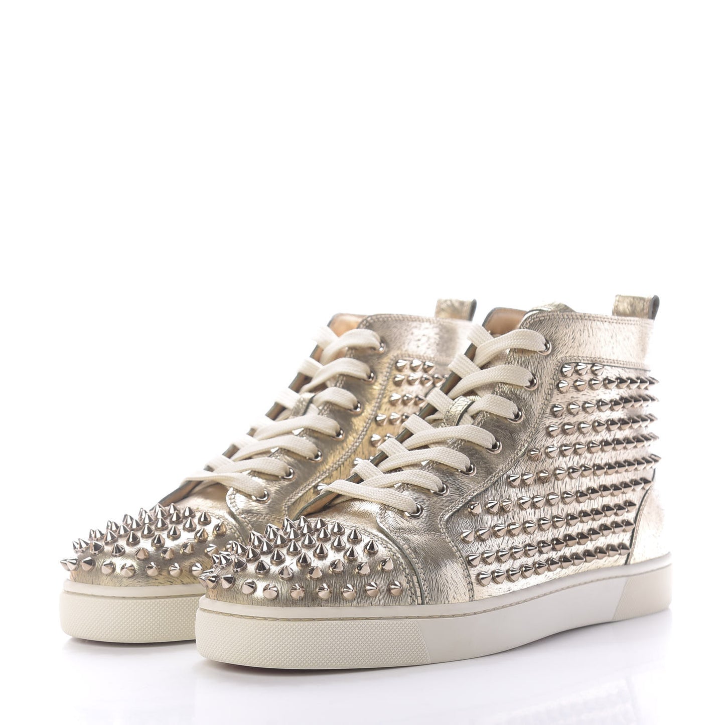 Metallic Laminato Spike Louis Flat Sneakers 43 Plantine Colombe