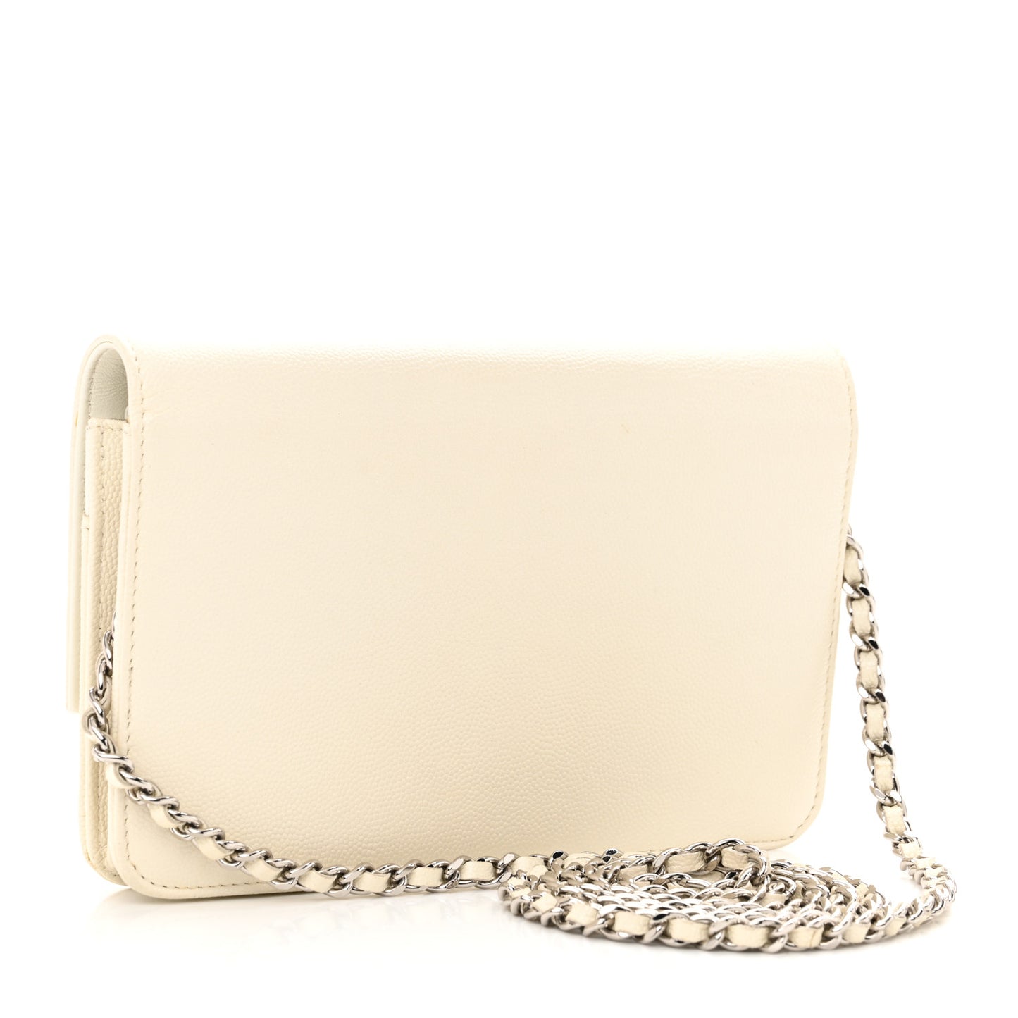 Metallic Caviar Sevruga Wallet on Chain WOC White