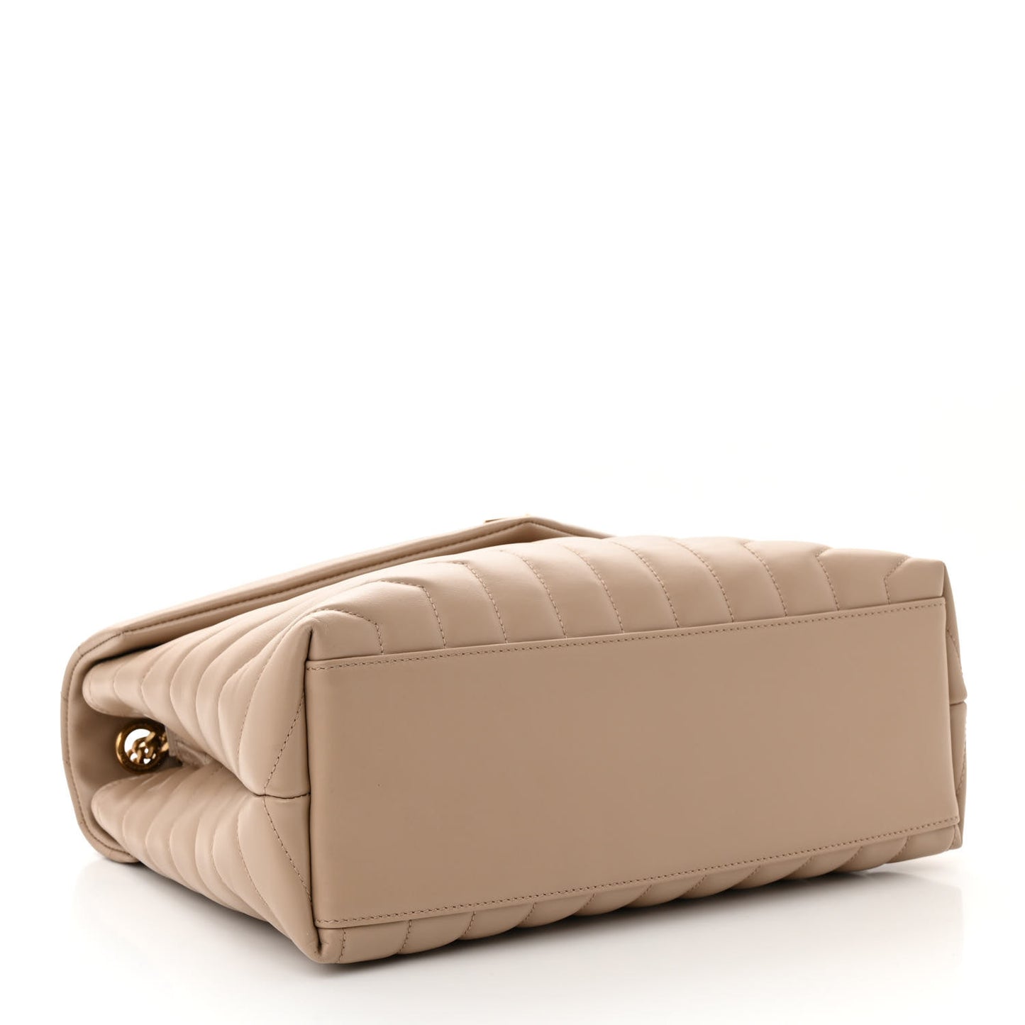 Calfskin Y Quilted Monogram Medium Loulou Chain Satchel Nude Powder