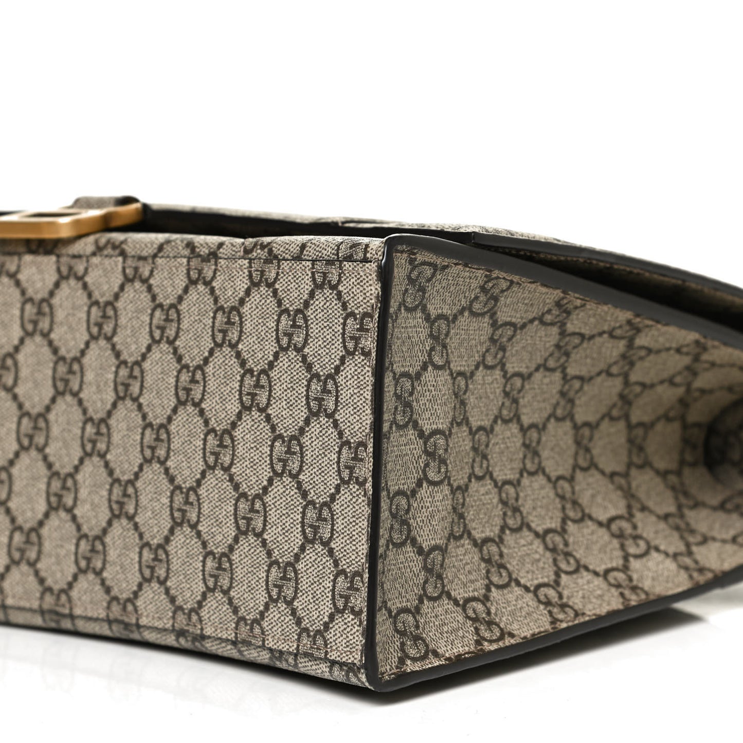 X GUCCI GG Supreme Monogram Medium Hourglass Top Handle Bag Beige Ebony