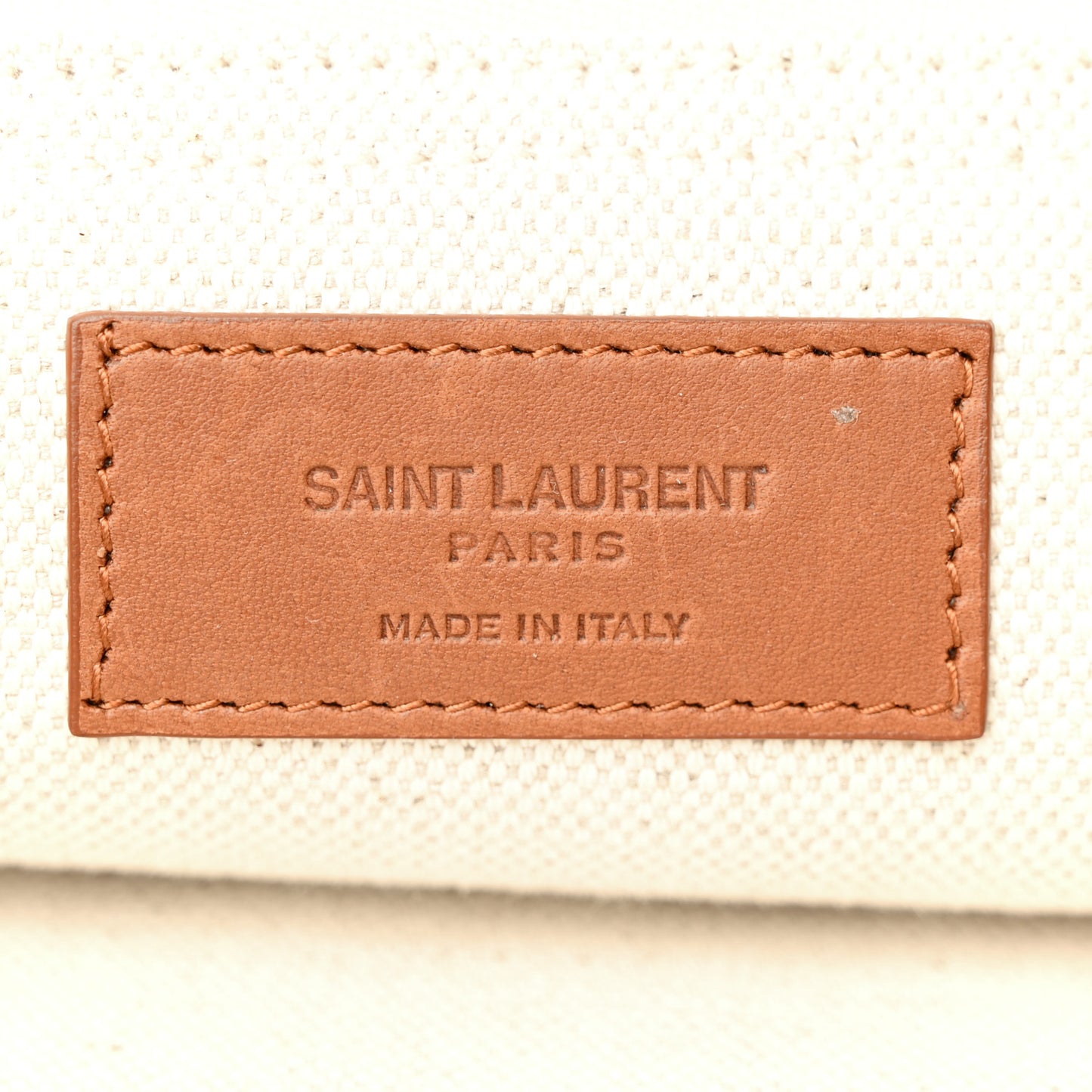 Canvas Smooth Calfskin Universite North South Foldable Tote Naturel Brick
