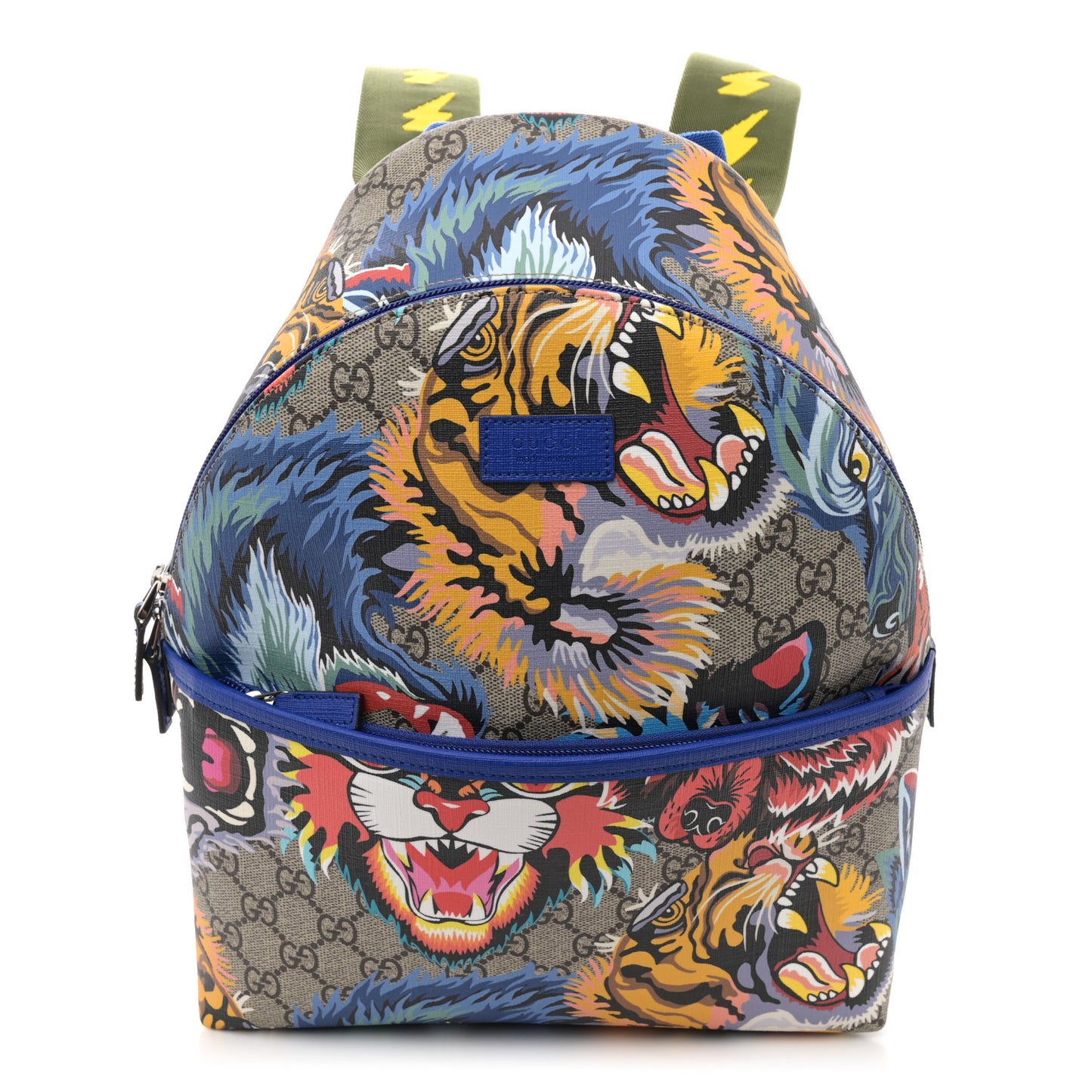 GG Supreme Monogram Animal Faces Childrens Day Backpack Beige Ebony Multicolor Electric Blue Military Fresia
