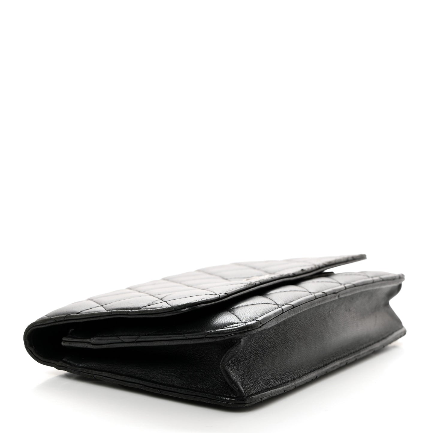 Lambskin Quilted Wallet On Chain WOC Black