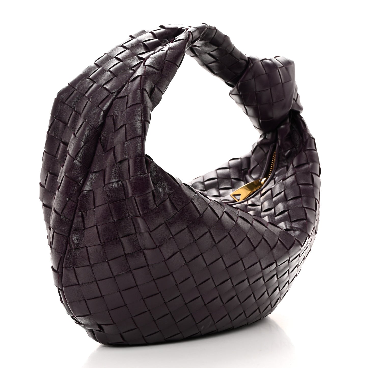 Nappa Intrecciato Teen Jodie Hobo Eggplant