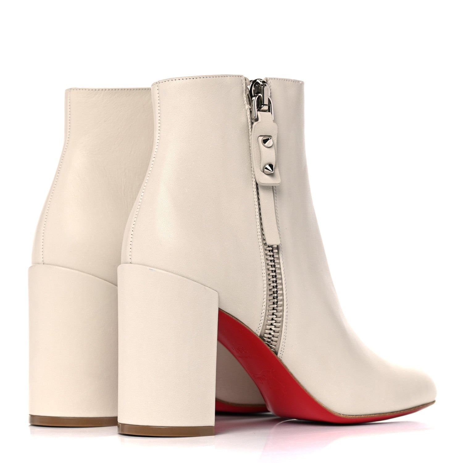Christian Louboutin Calfskin Ziptotal 85 Ankle Boots 36.5 White 4 of 13