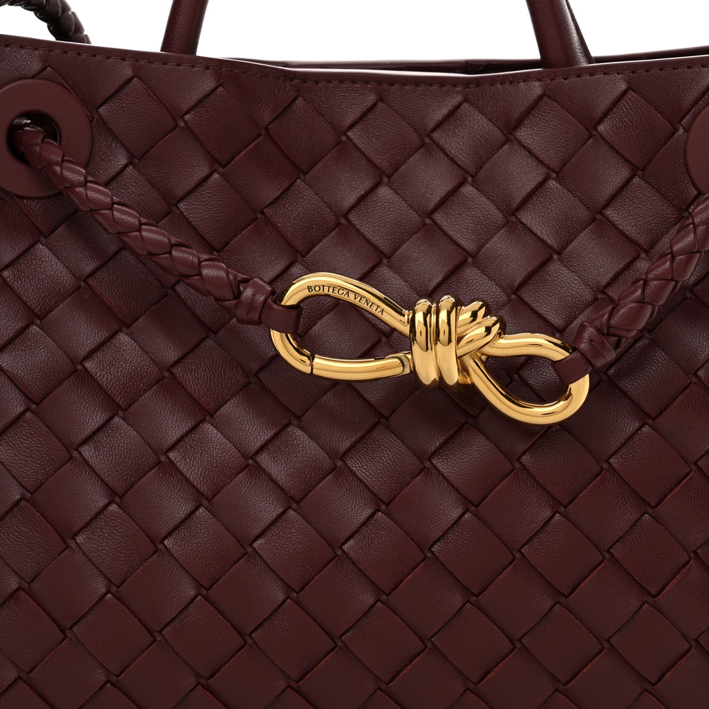 Nappa Intrecciato Small Andiamo Shoulder Bag Barolo