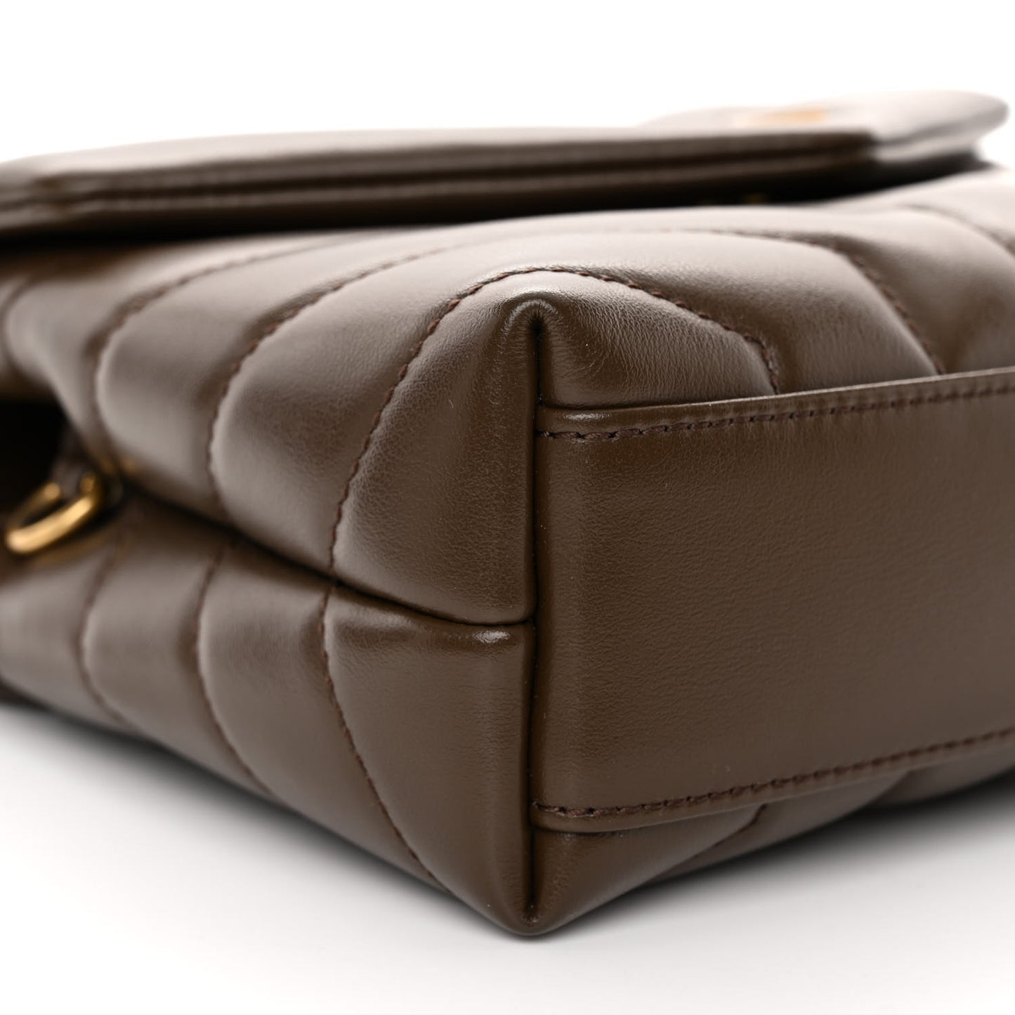 Calfskin Y Quilted Monogram Toy Loulou Crossbody Bag Soil Brown