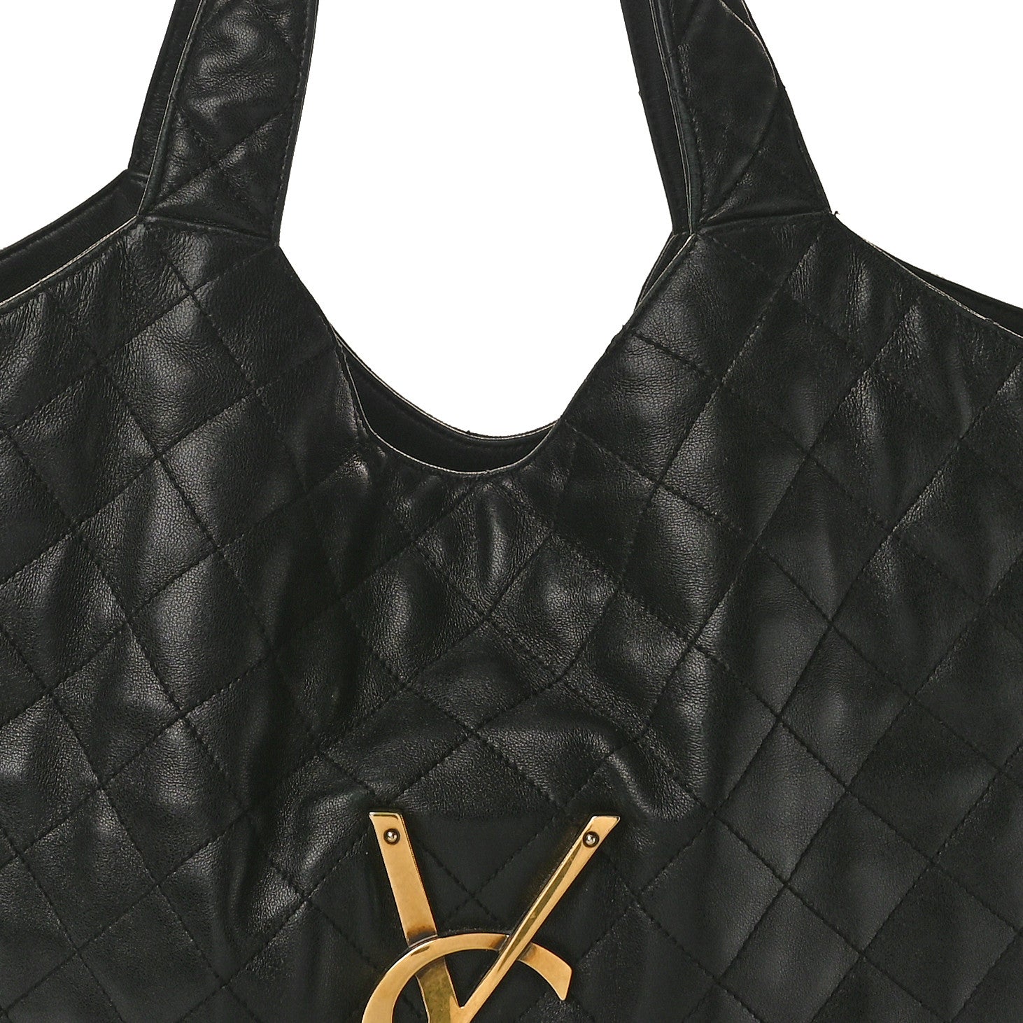 Saint Laurent Lambskin Quilted Maxi Icare Shopping Tote Black 7 of 14