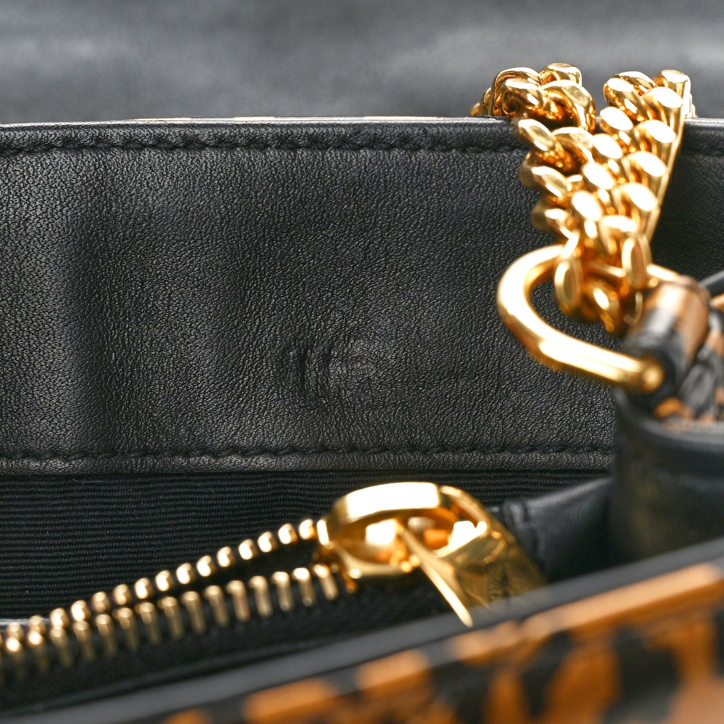 Calfskin Y Quilted Monogram Small Loulou Chain Satchel Leopard