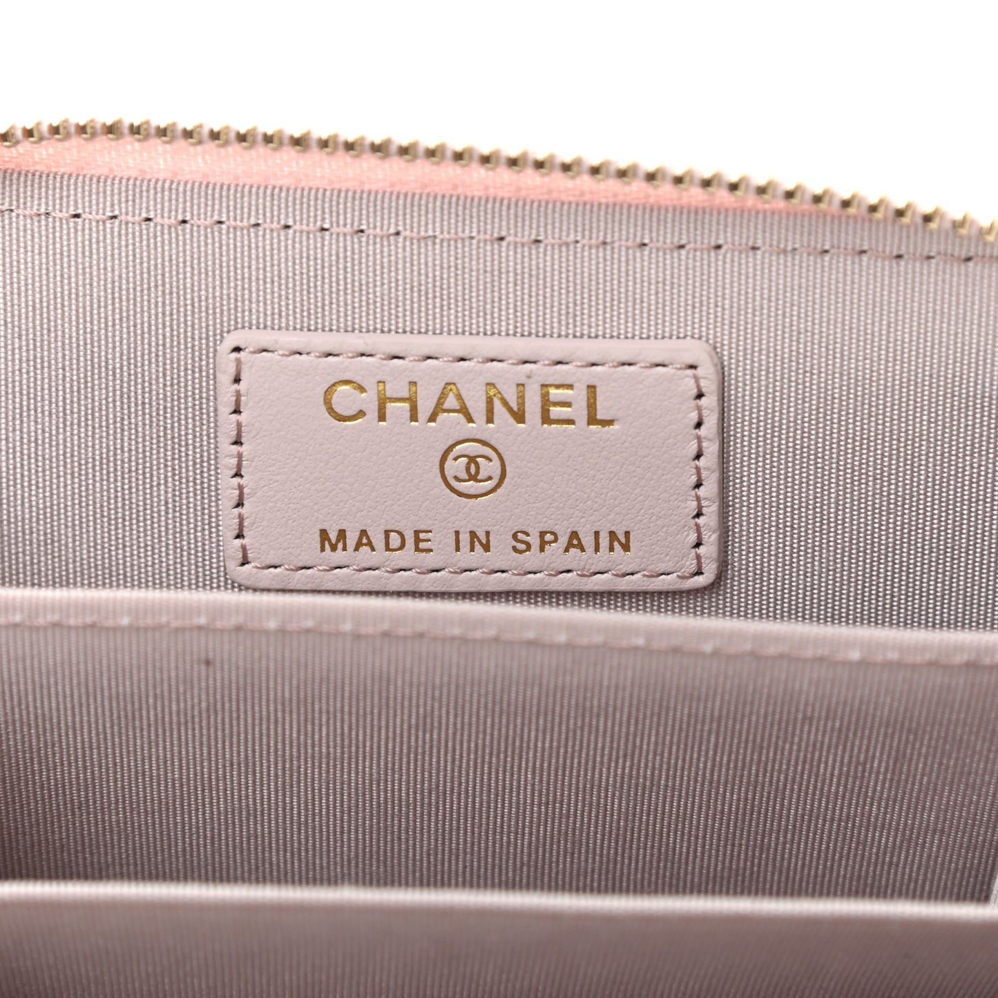 Lambskin Quilted 19 Zip Around Coin Purse Wallet Light Purple