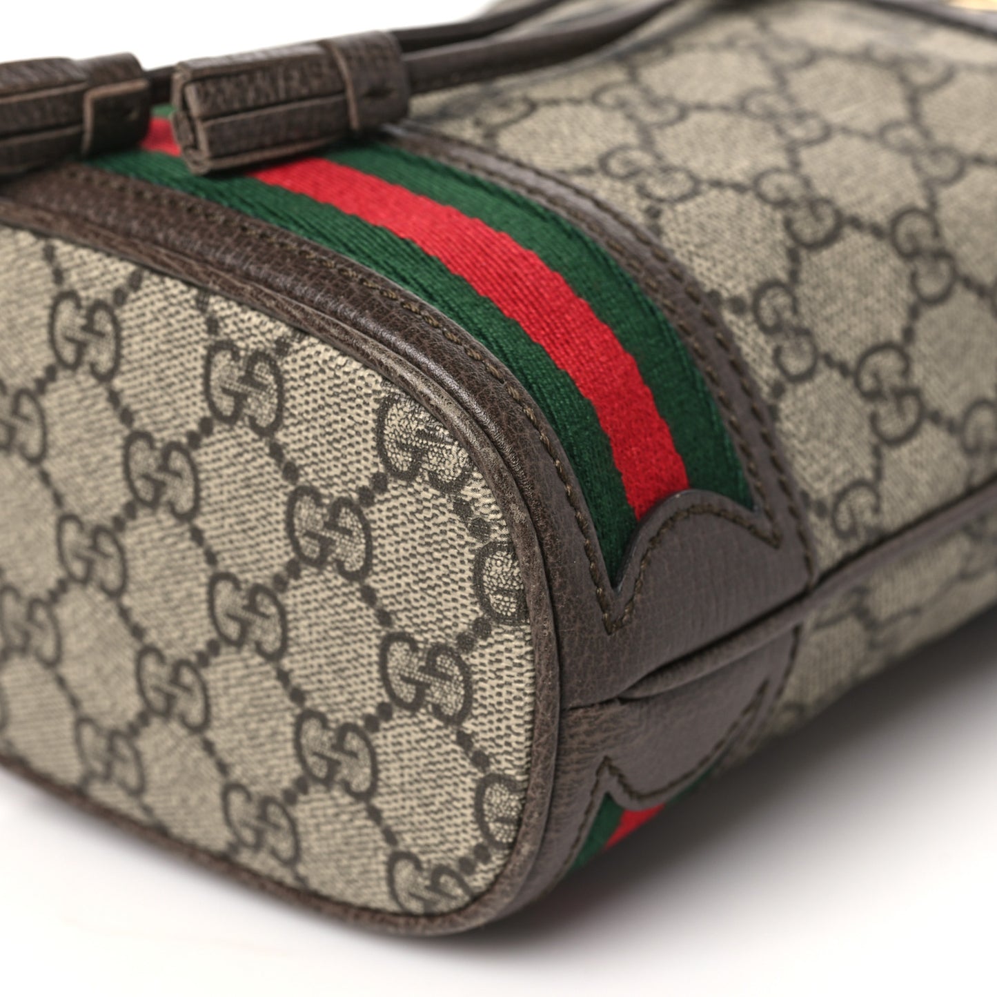 GG Supreme Monogram Web Mini Ophidia Bucket Bag Brown