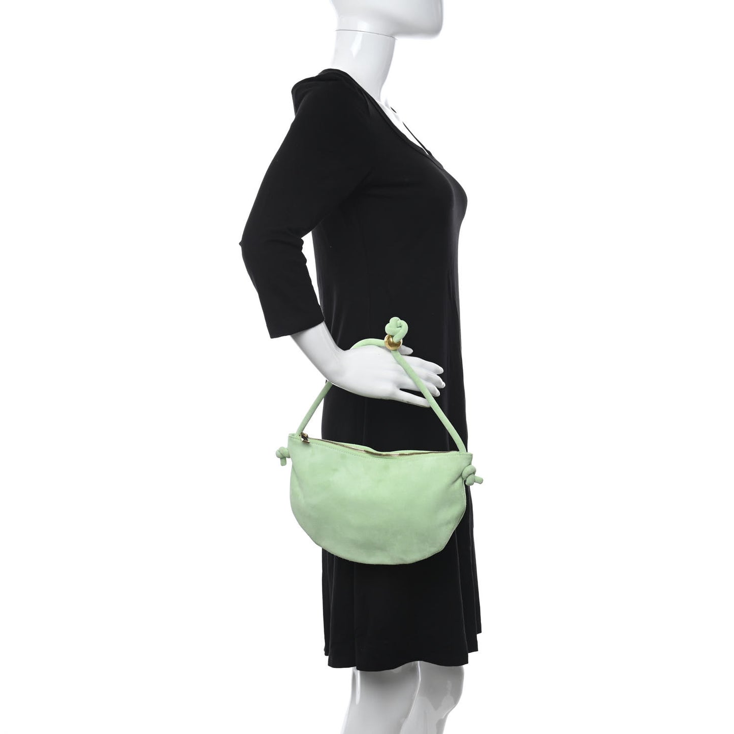 Suede Mini Loop Shoulder Bag Teal Washed