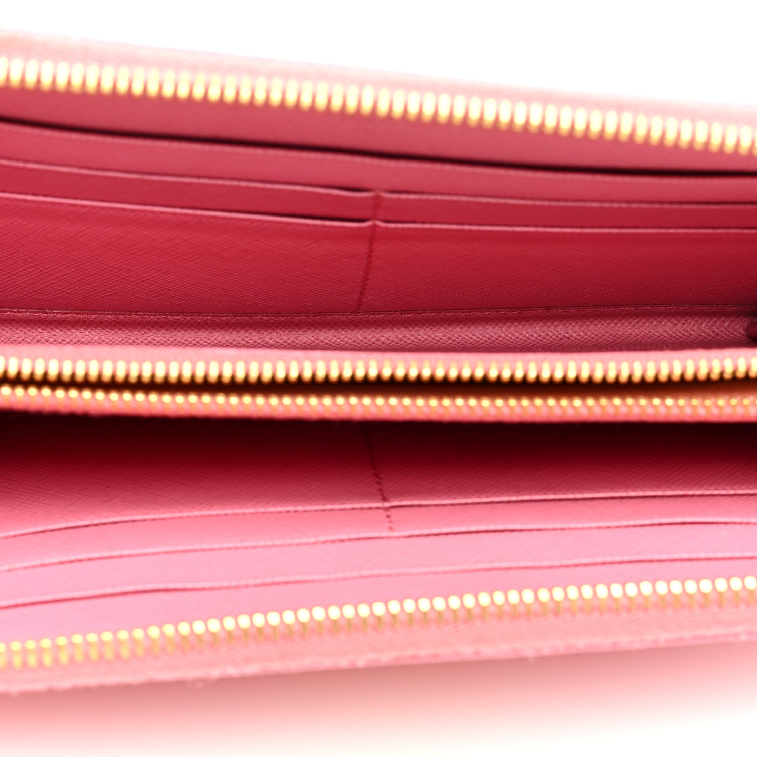 Prada Saffiano Metal Zip Around Wallet Begonia 5 of 10