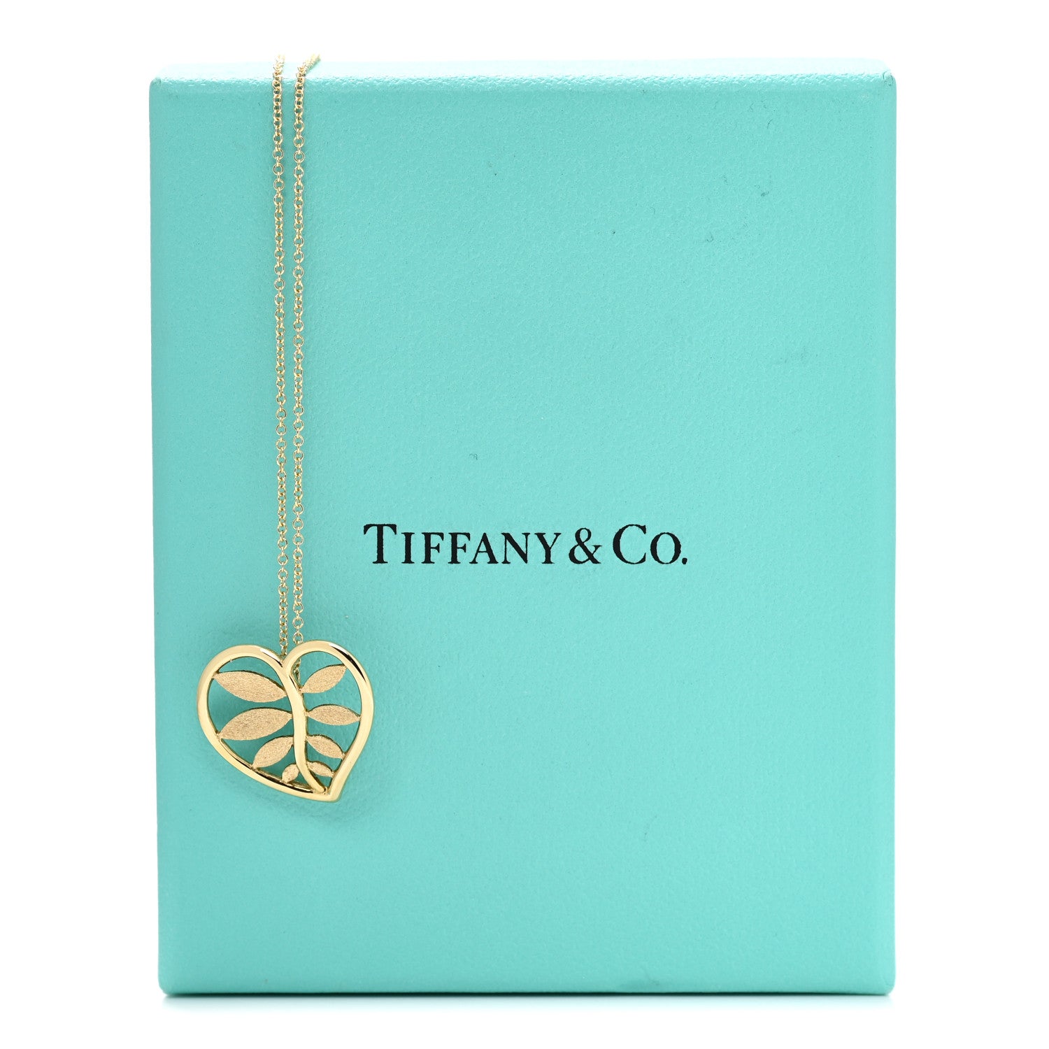 Tiffany 18K Yellow Gold Paloma Picasso Villa Paloma Heart Palm Pendant Necklace 7 of 7