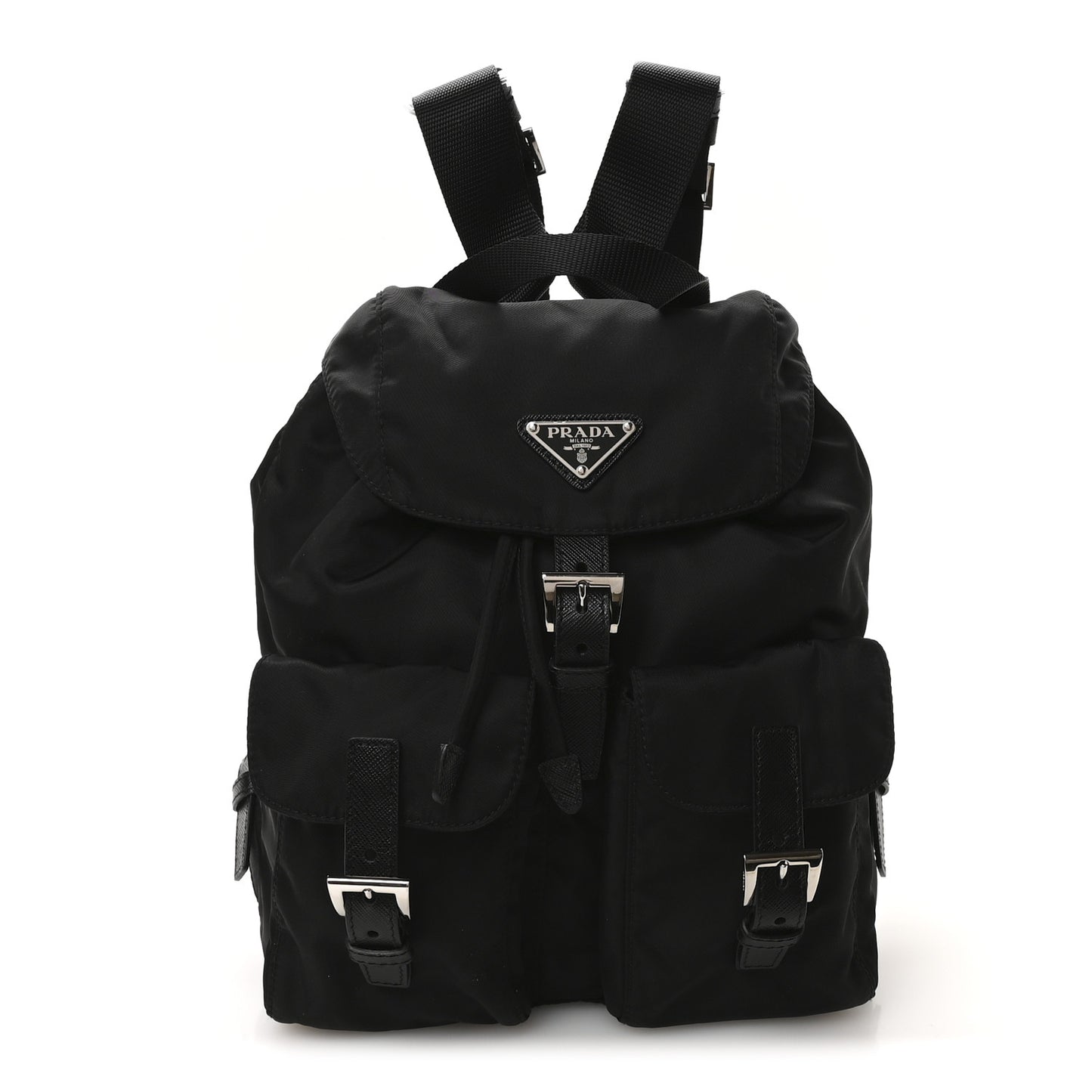 Tessuto Nylon Saffiano Small Backpack Black