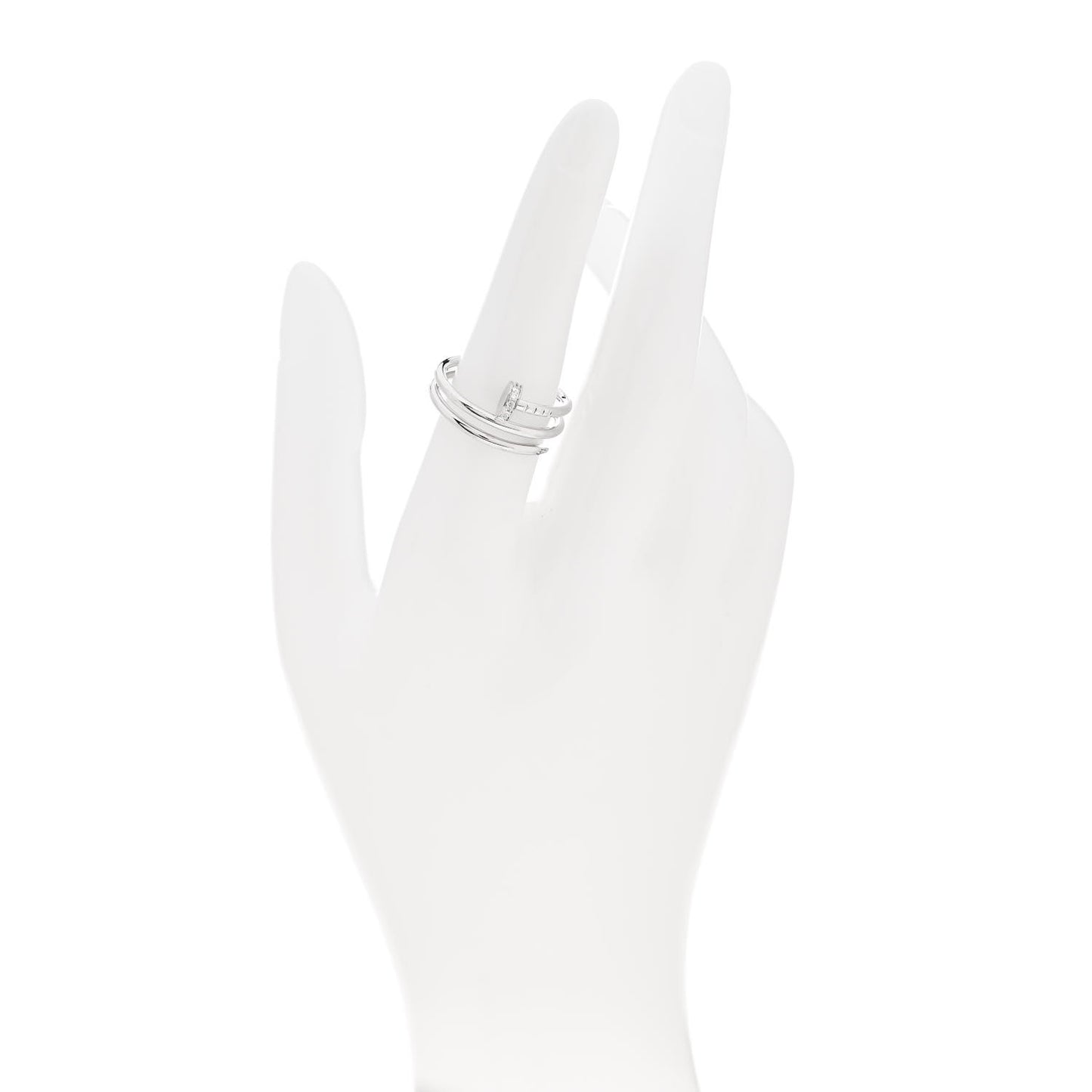 18K White Gold Diamond Double Wrap Juste Un Clou Ring 54 7