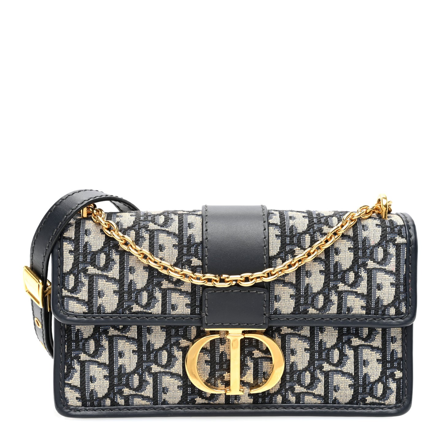 Oblique 30 Montaigne East West Chain Flap Bag Blue