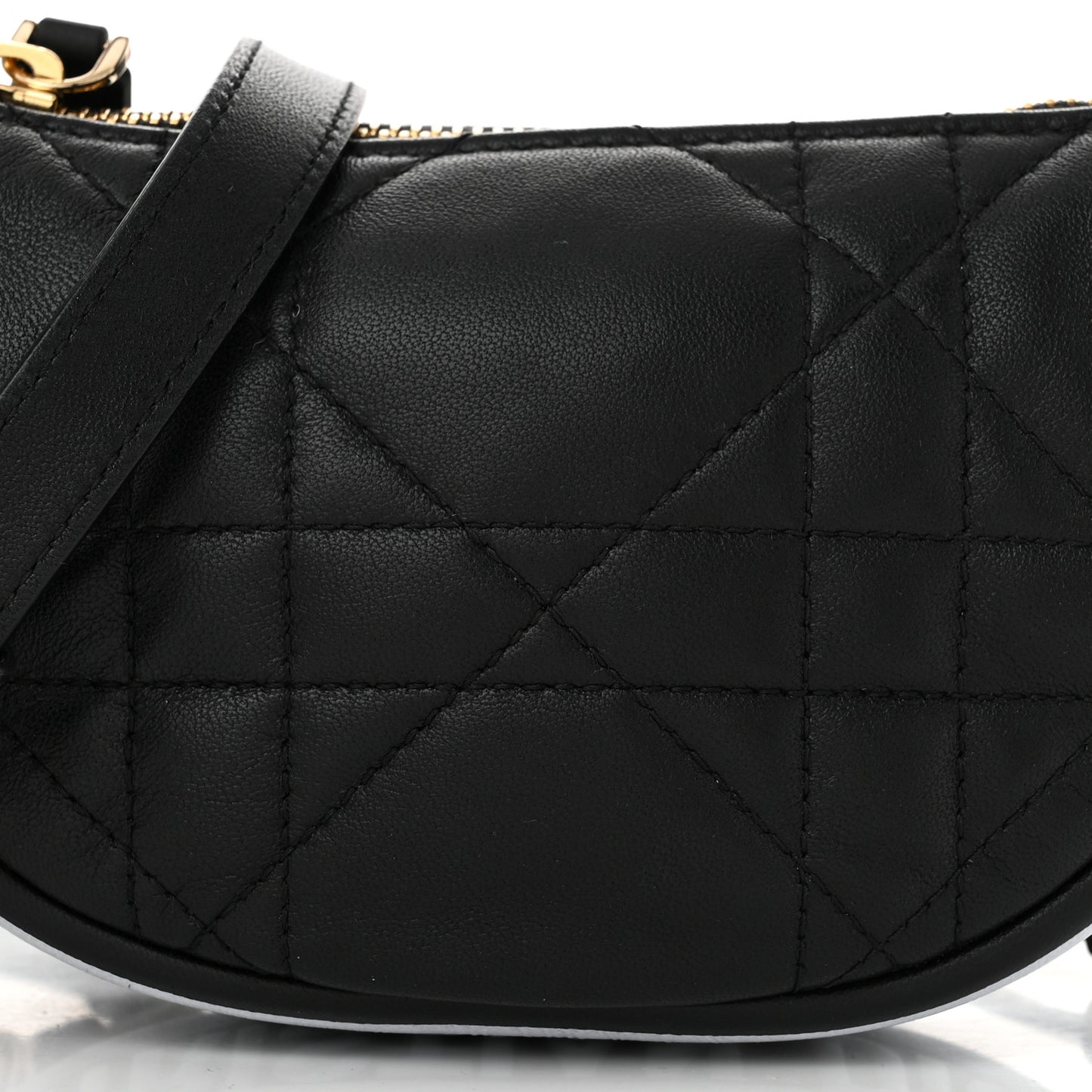 Lambskin Cannage Micro Dior Vibe Hobo Bag Black