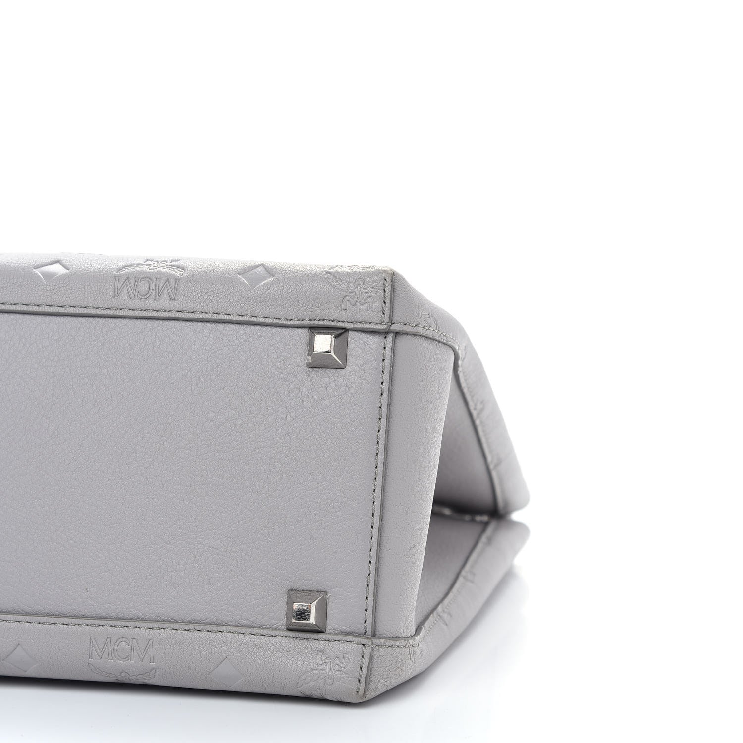 MCM Calfskin Ottomar Monogram Sarah Convertible Hobo Dove 6 of 9