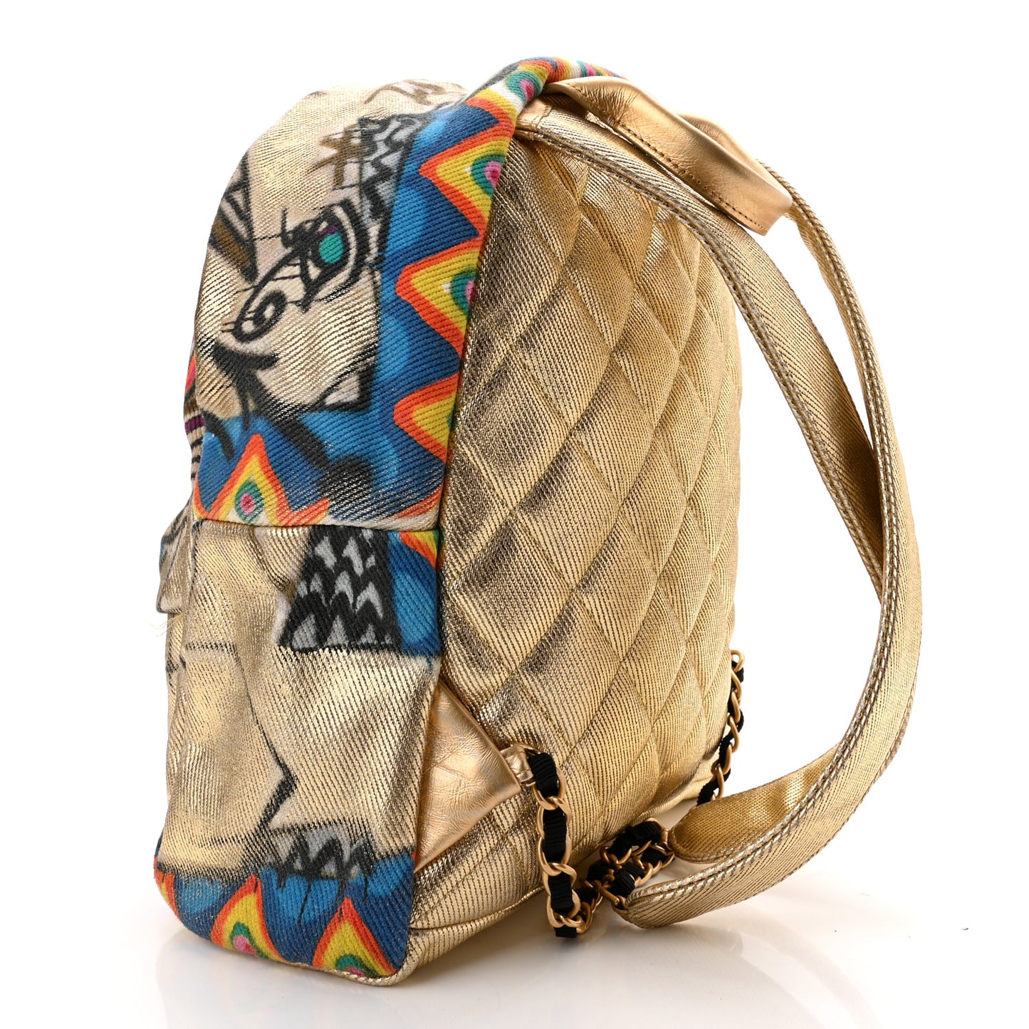 Graffiti Printed Canvas Street Spirit Backpack Multicolor