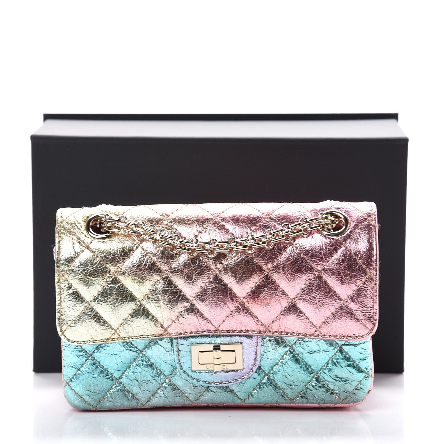 Chanel Metallic Goatskin Quilted Mini 2.55 Reissue Flap Multicolor 10 of 10