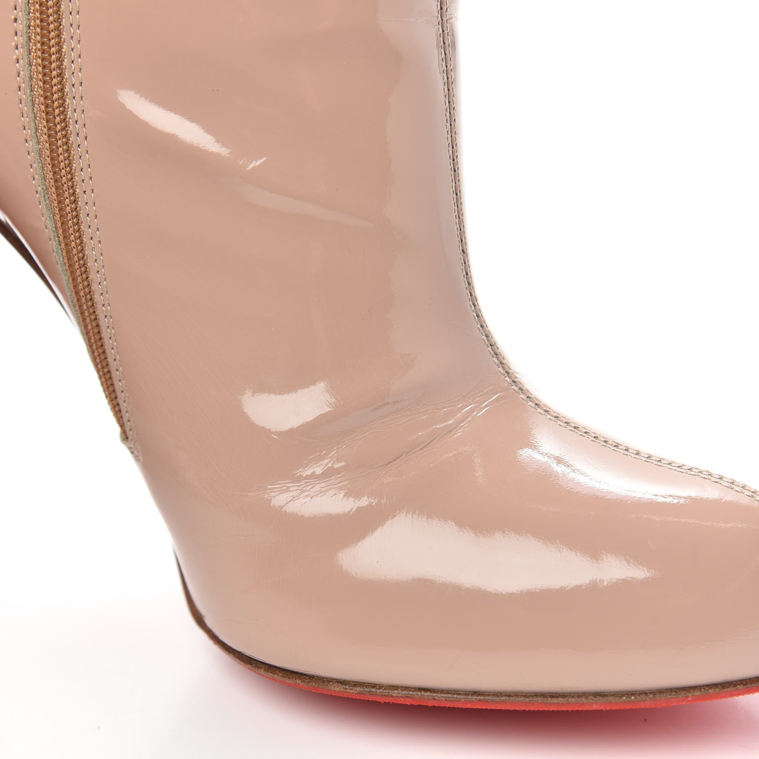 Christian Louboutin Patent Lisse 100 Booties 36 Nude 7 of 10