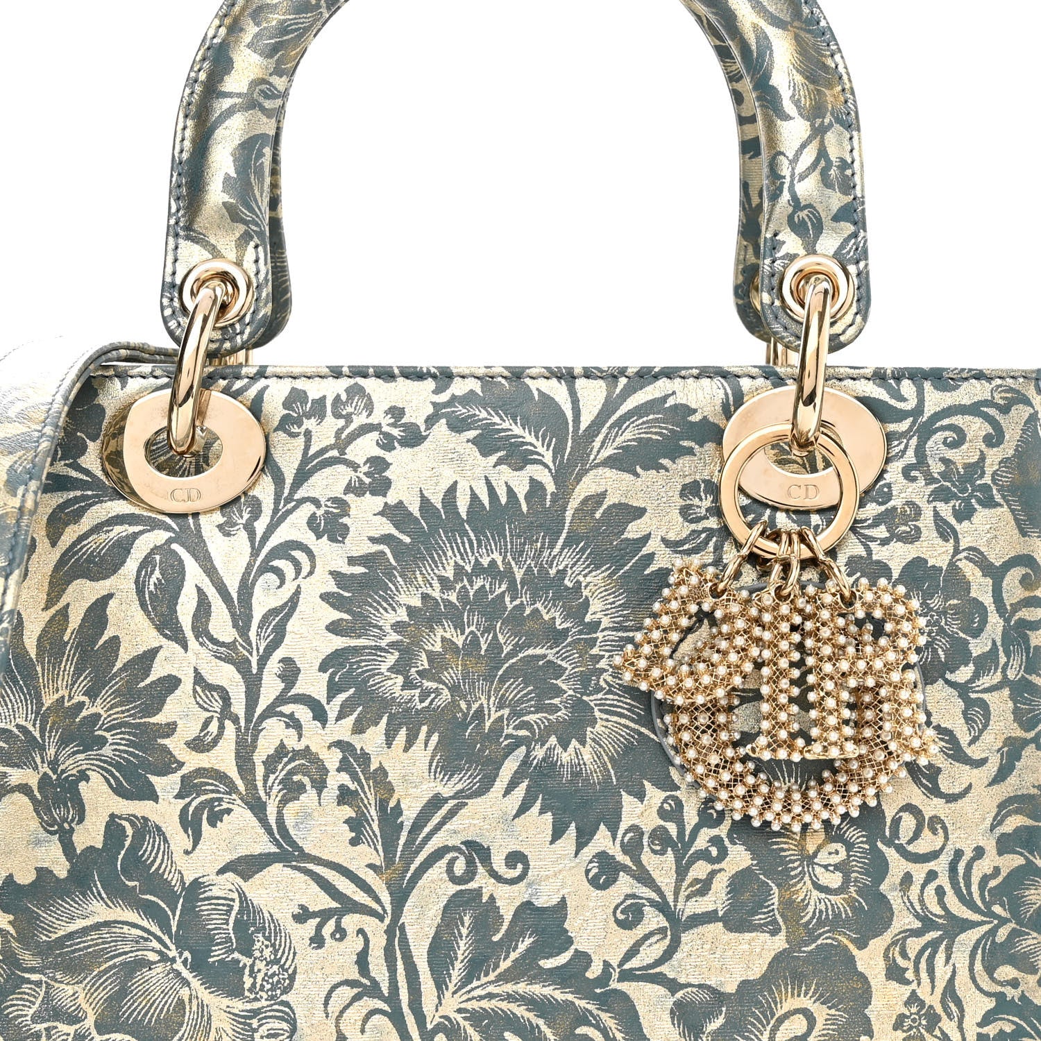 Christian Dior Metallic Calfskin Medium Brocart Lady Dior Multicolor 7 of 9
