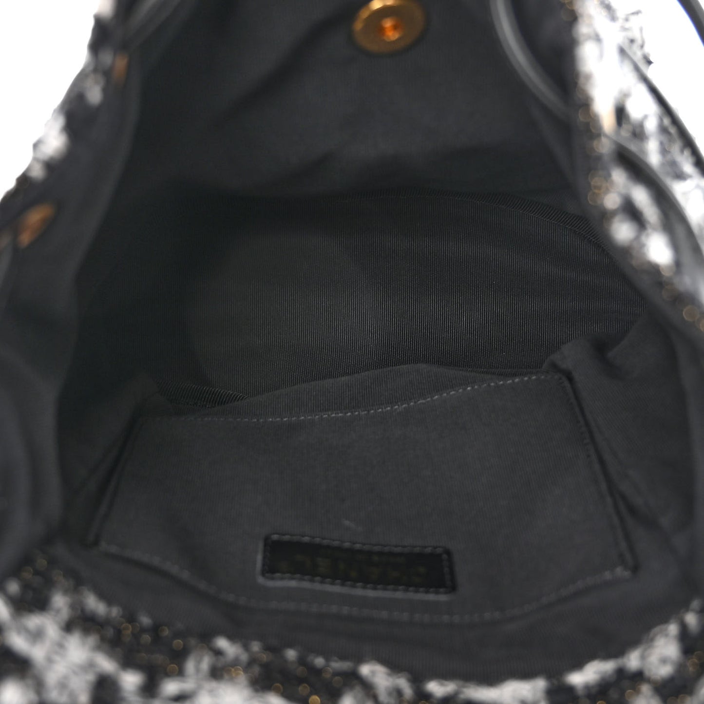 Wool Tweed Elegant Backpack Black Grey