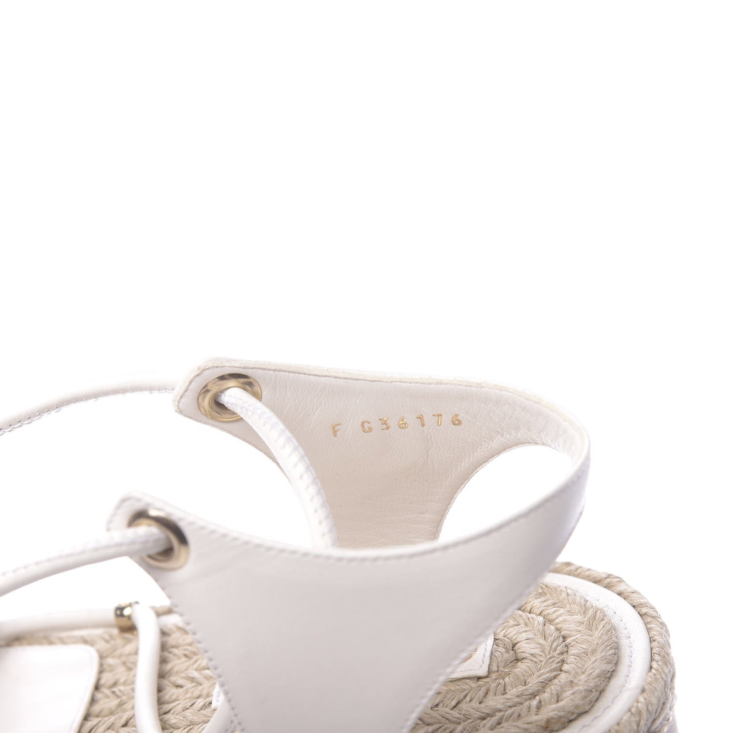 Calfskin Espadrille Sandals 36 White