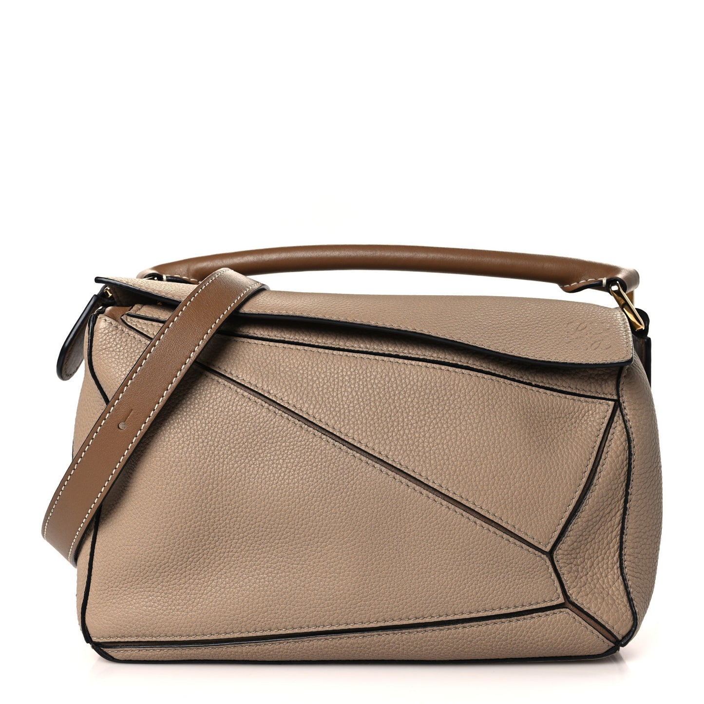 Grained Calfskin Small Puzzle Bag Sand Mink